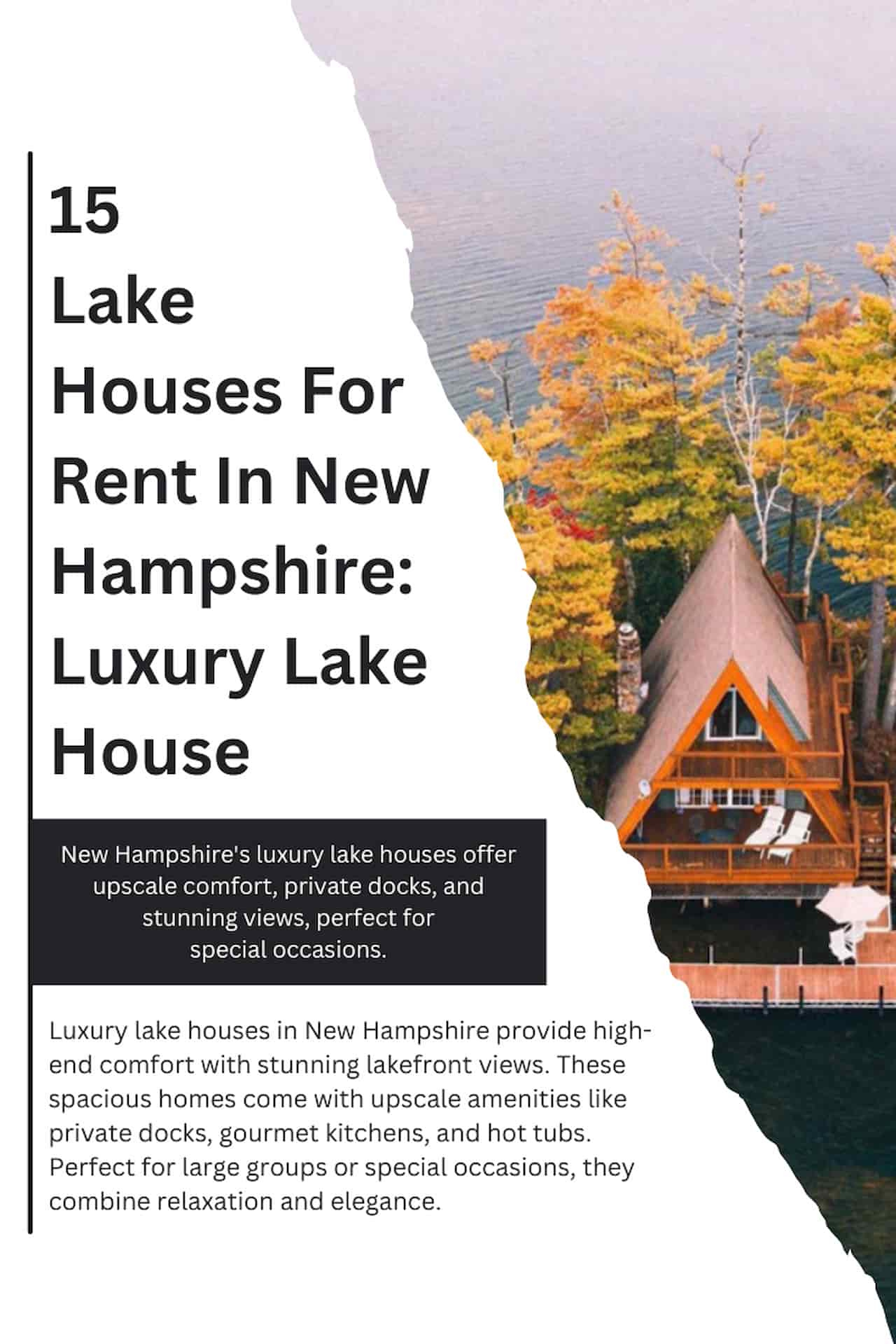 15 Lake Houses For Rent In New Hampshire Luxury Lake House