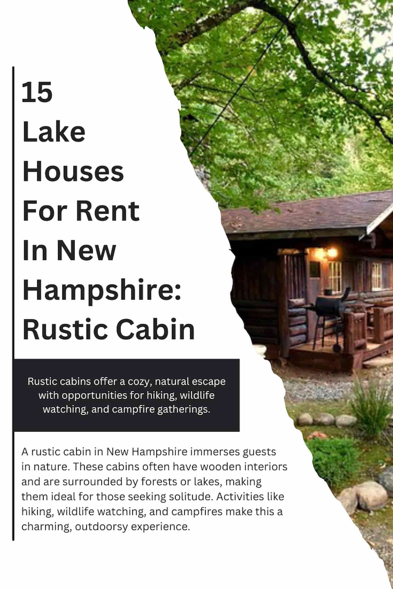 15 Lake Houses For Rent In New Hampshire Rustic Cabin
