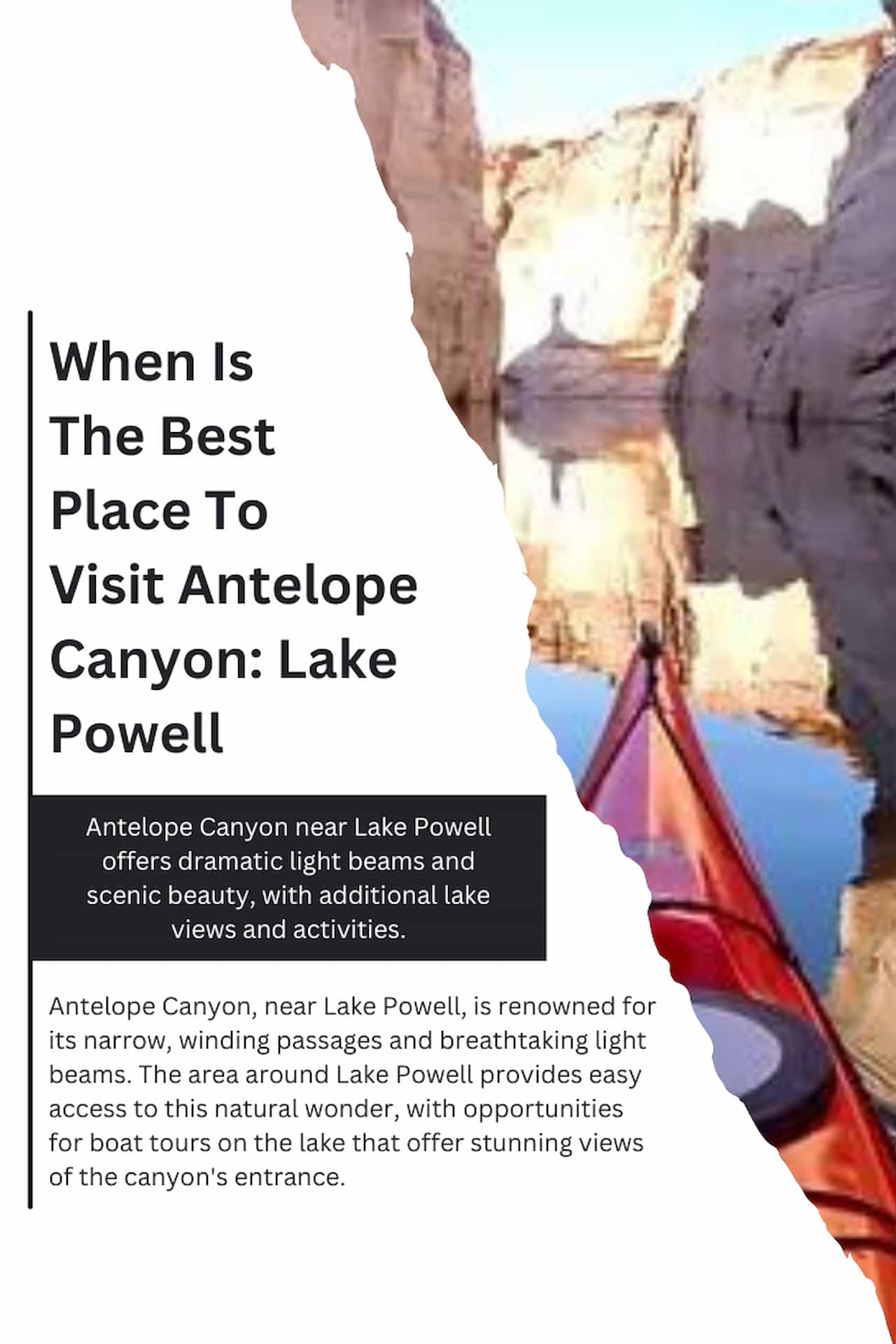 When Is The Best Place To Visit Antelope Canyon Lake Powell