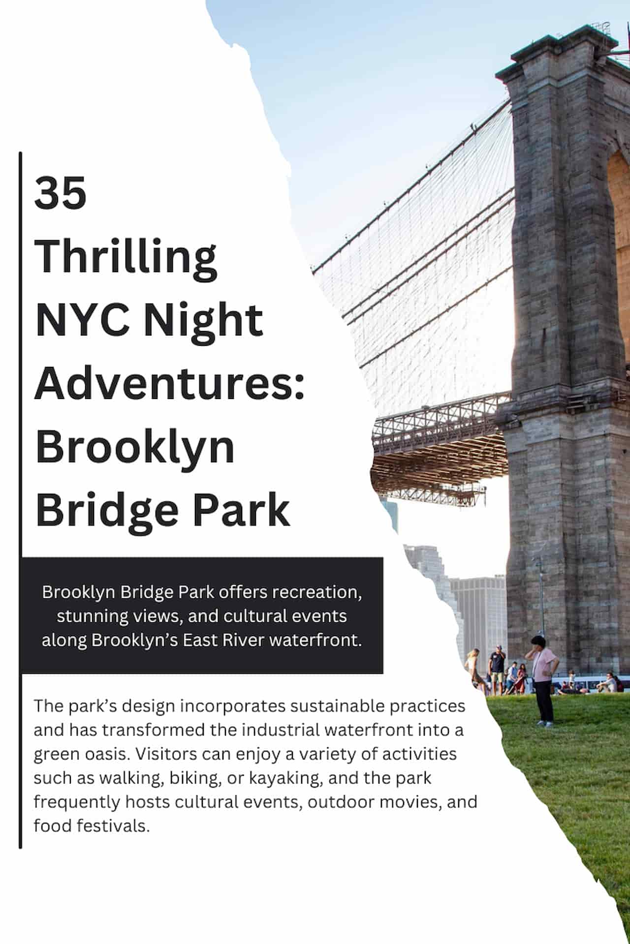 35 Thrilling NYC Night Adventures Brooklyn Bridge Park