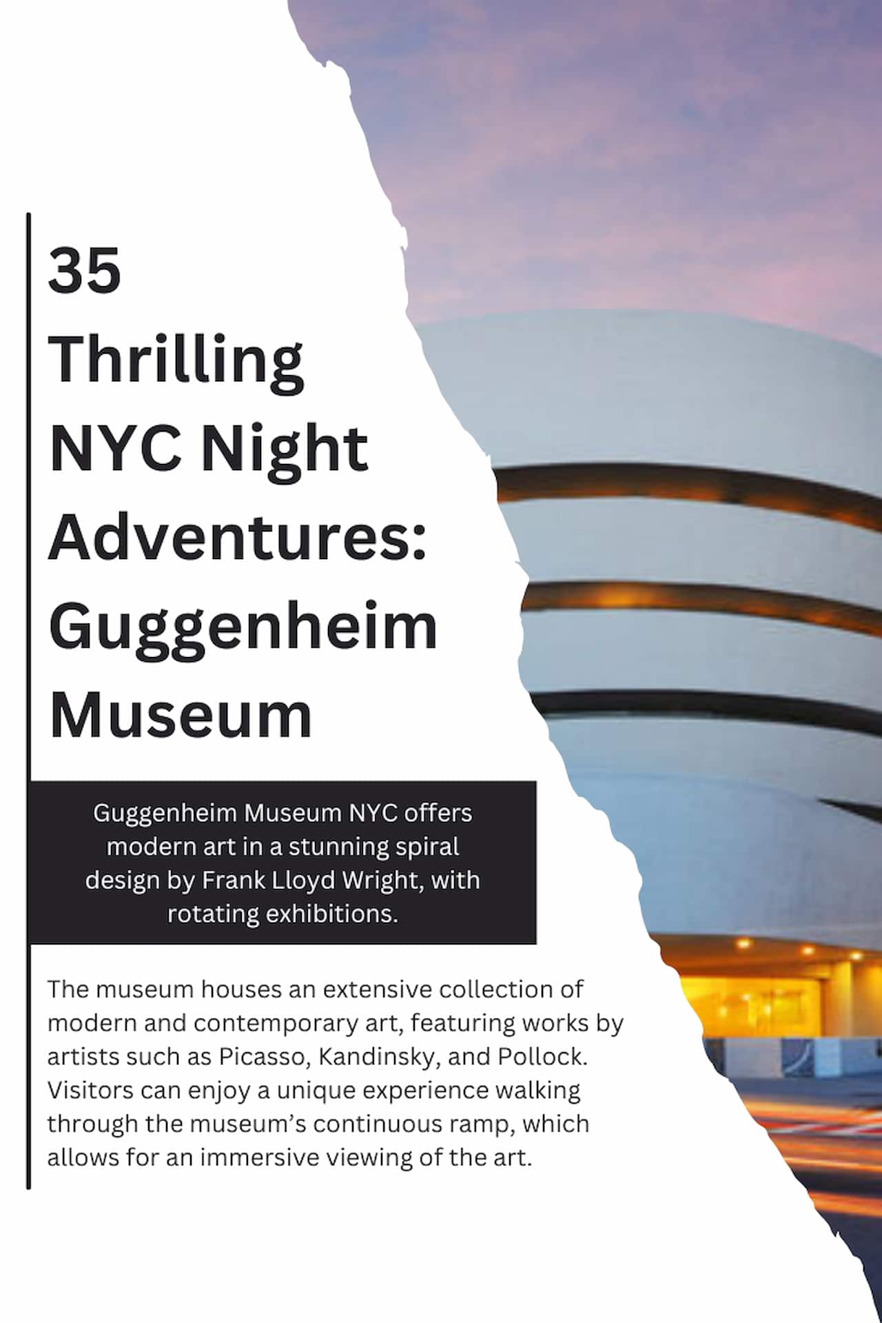 35 Thrilling NYC Night Adventures Guggenheim Museum