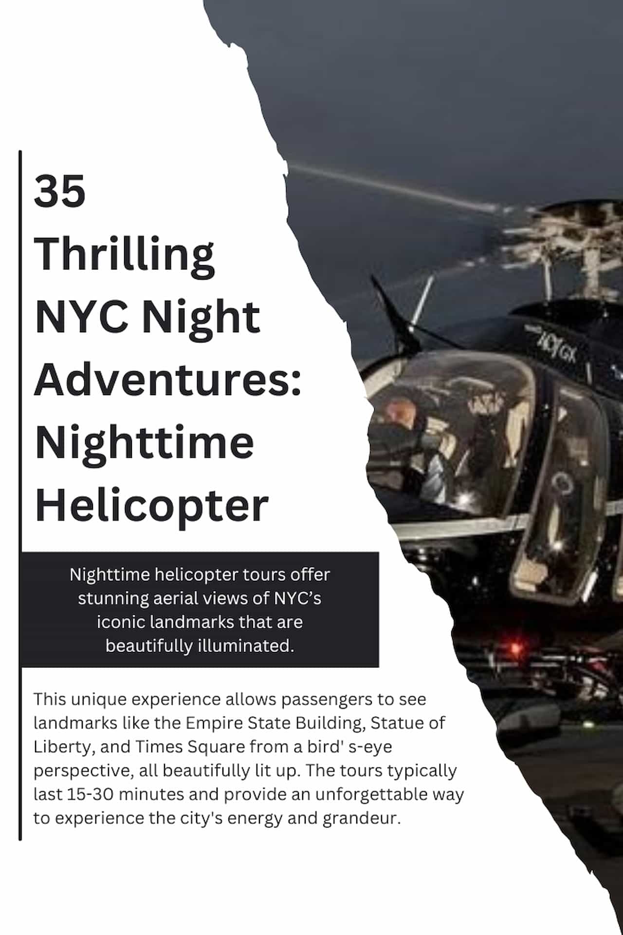 35 Thrilling NYC Night Adventures Nighttime Helicopter