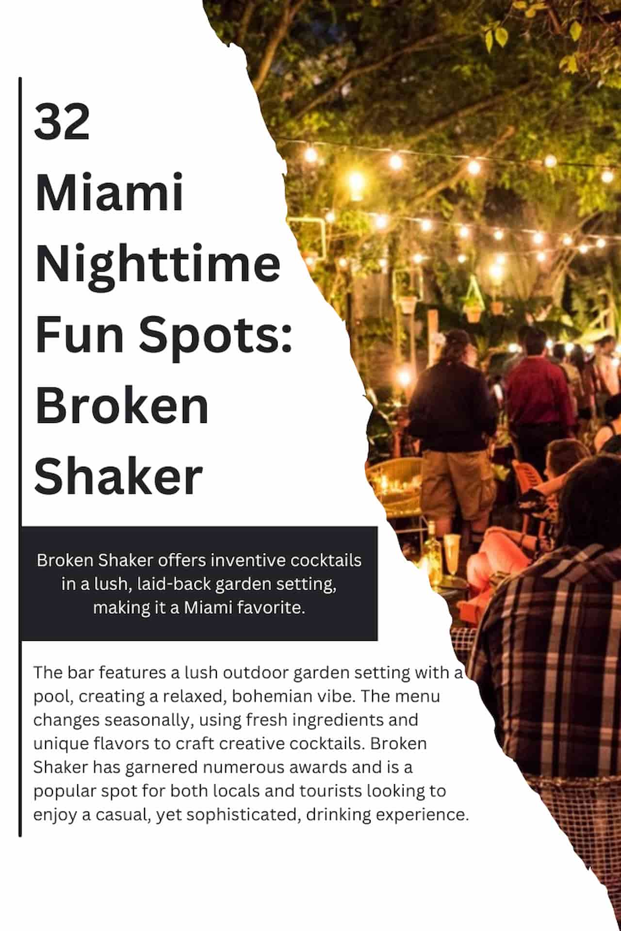32 Miami Nighttime Fun Spots Broken Shaker