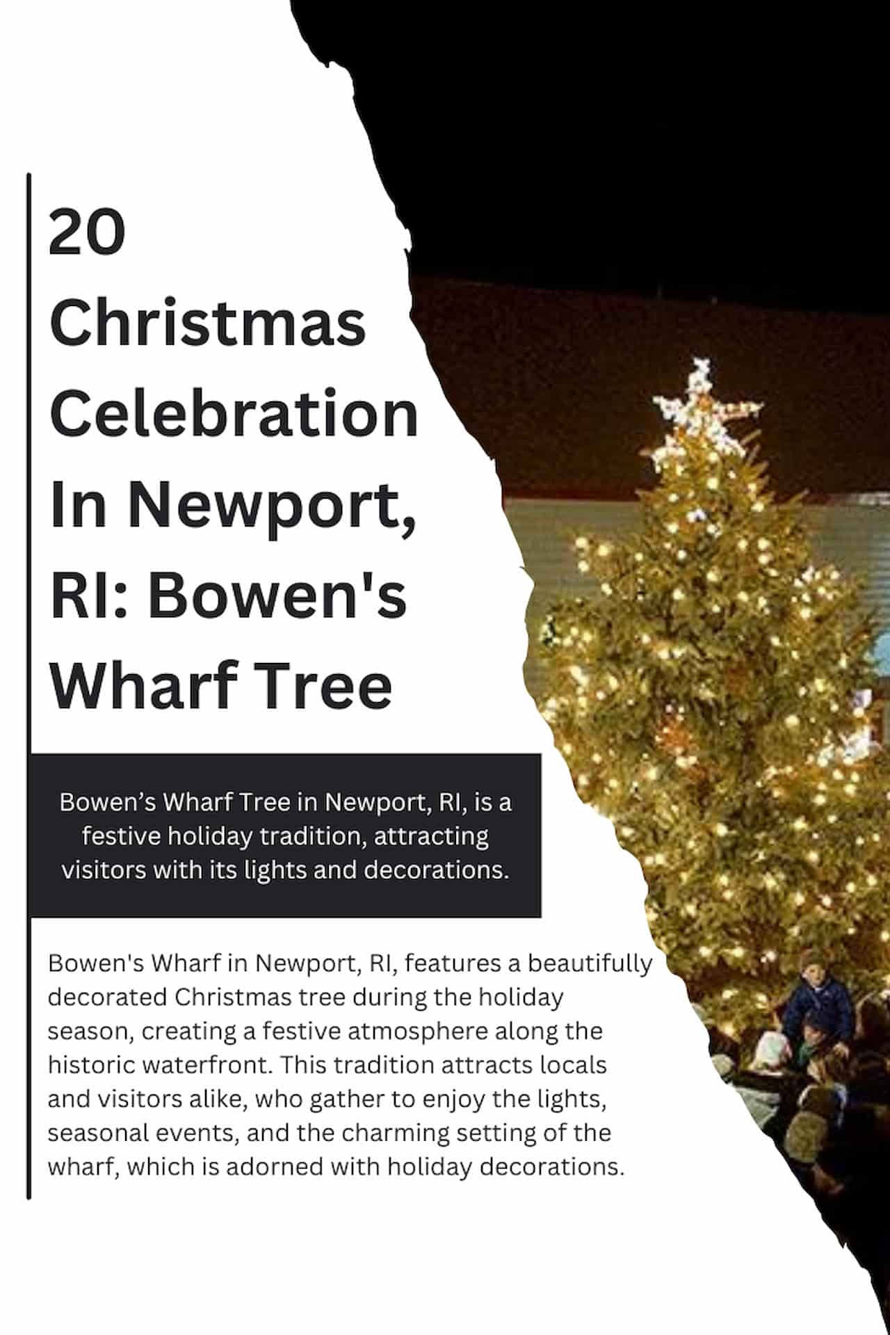 20 Christmas Celebration In Newport RI Bowens Wharf Tree