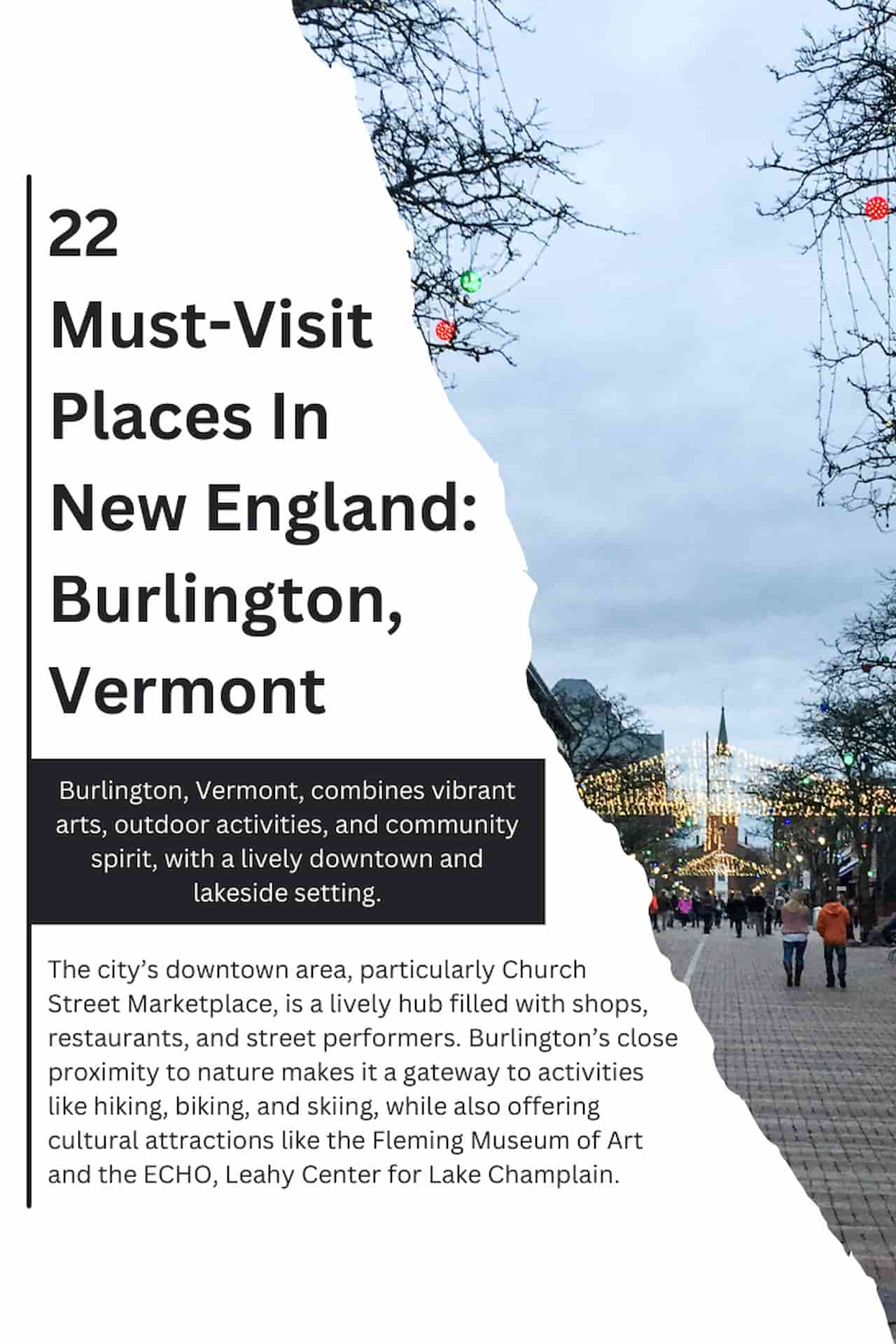 22 Must Visit Places In New England Burlington Vermont