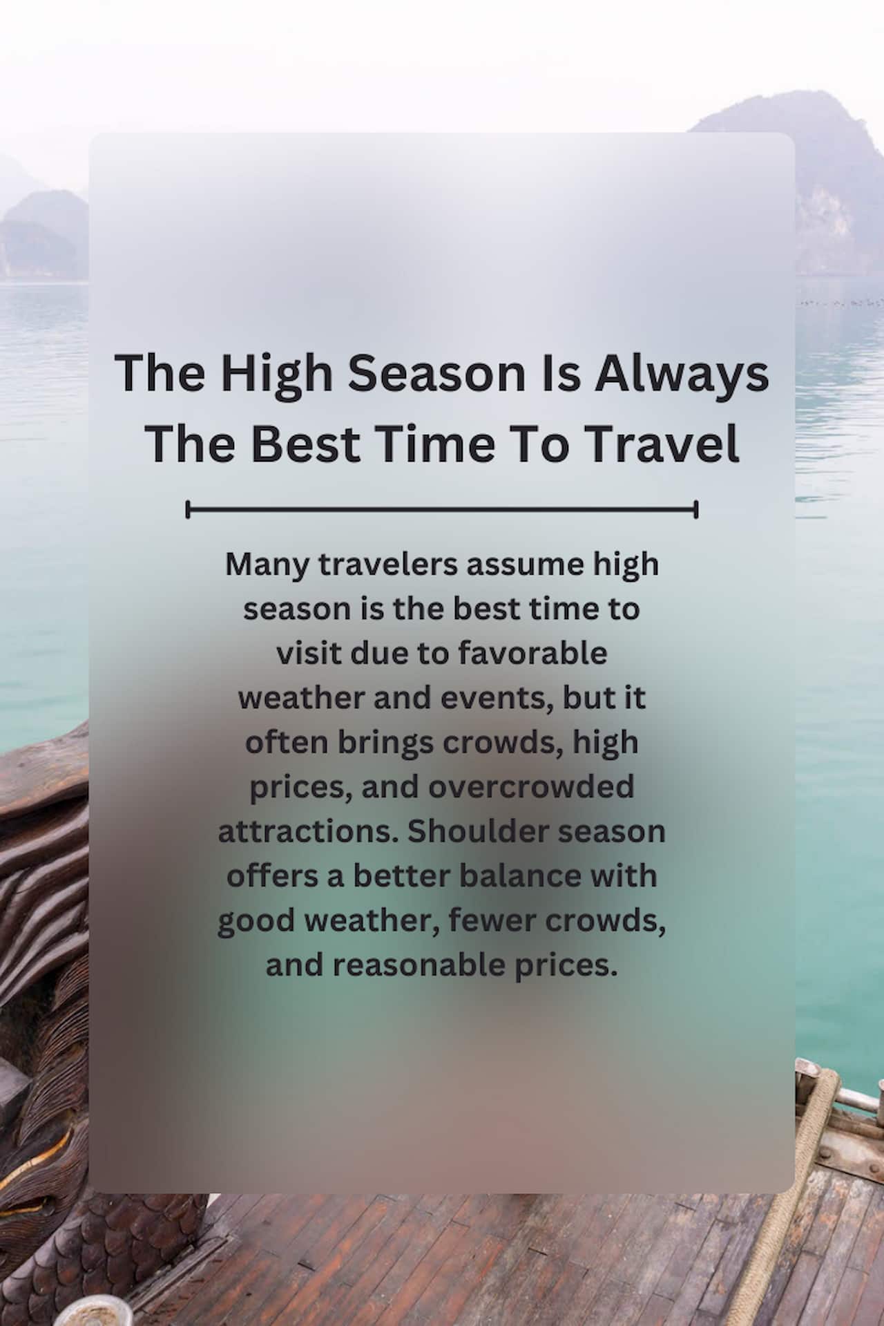 Misunderstandings About Travel Seasons The High Season Is Always The Best Time To Travel 1