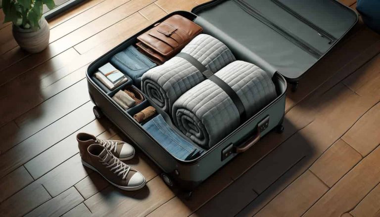 how to pack a blanket for travel