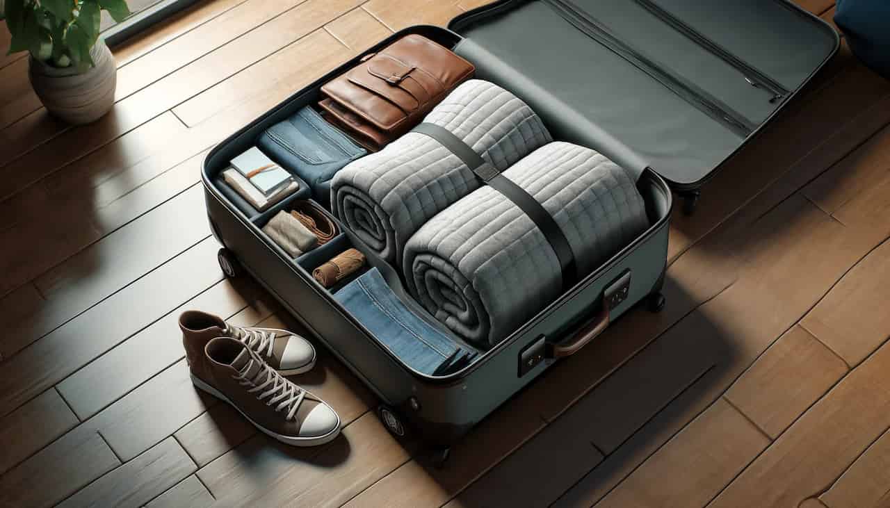 how to pack a blanket for travel