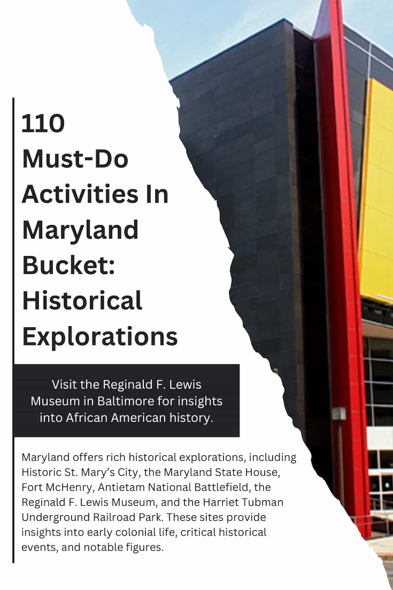 110 Must Do Activities In Maryland Bucket Historical