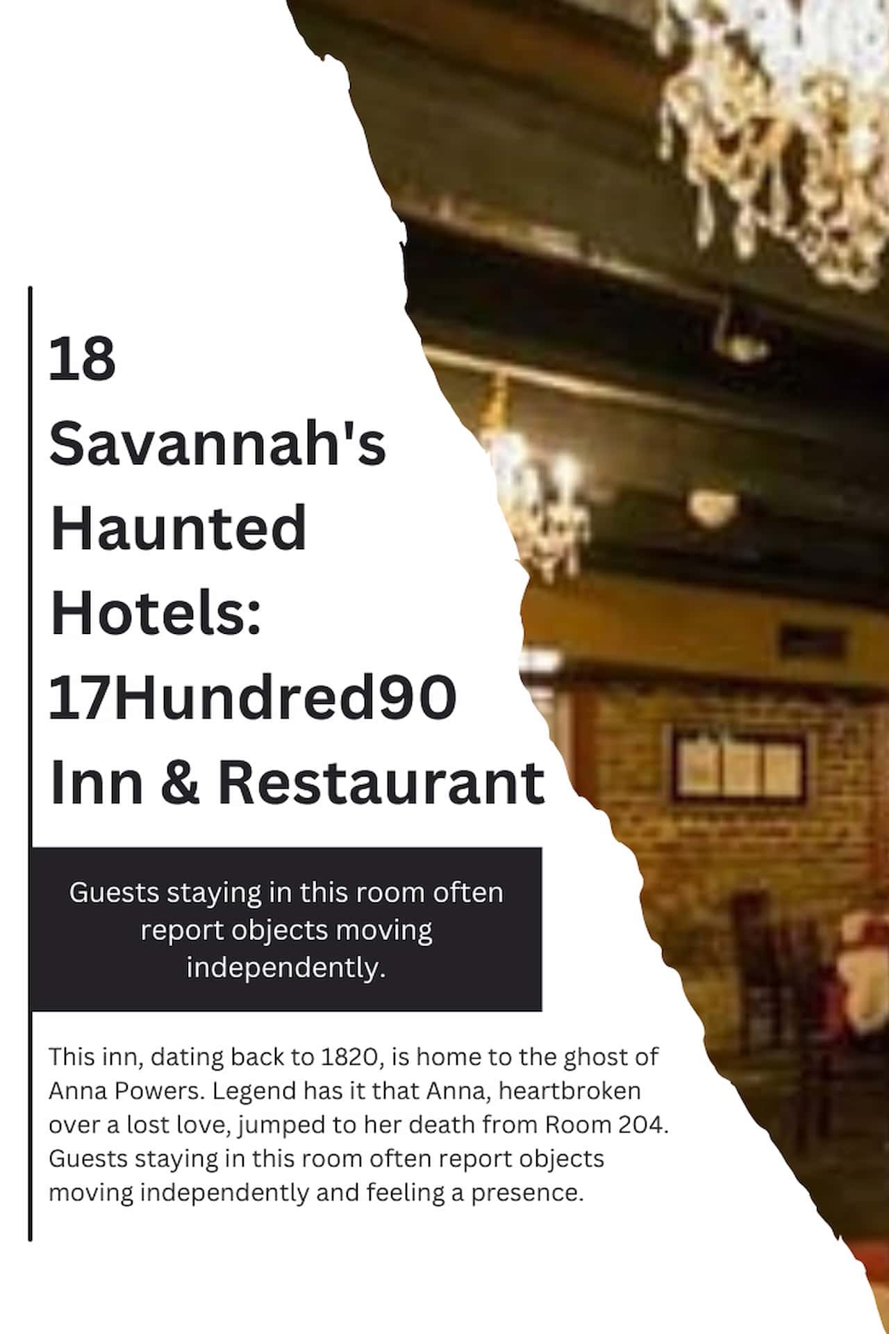 18 Savannahs Haunted Hotels A Spooky Guide 18 Savannahs Haunted Hotels 17Hundred90 Inn Restaurant