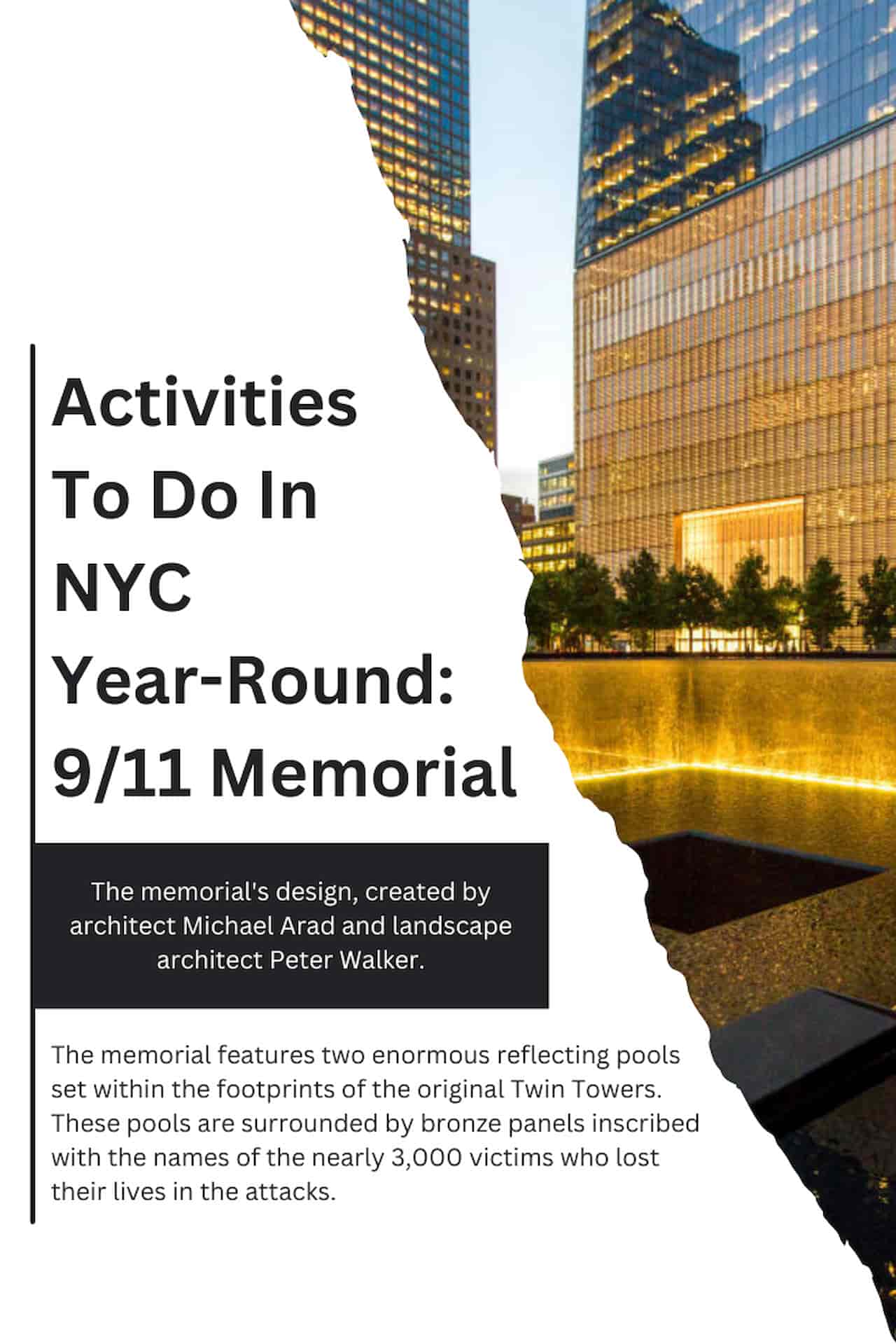 Activities To Do In NYC Year Round 911 Memorial
