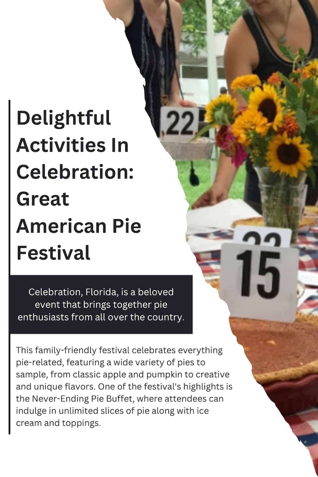 Delightful Activities In Celebration Great American Pie Festival