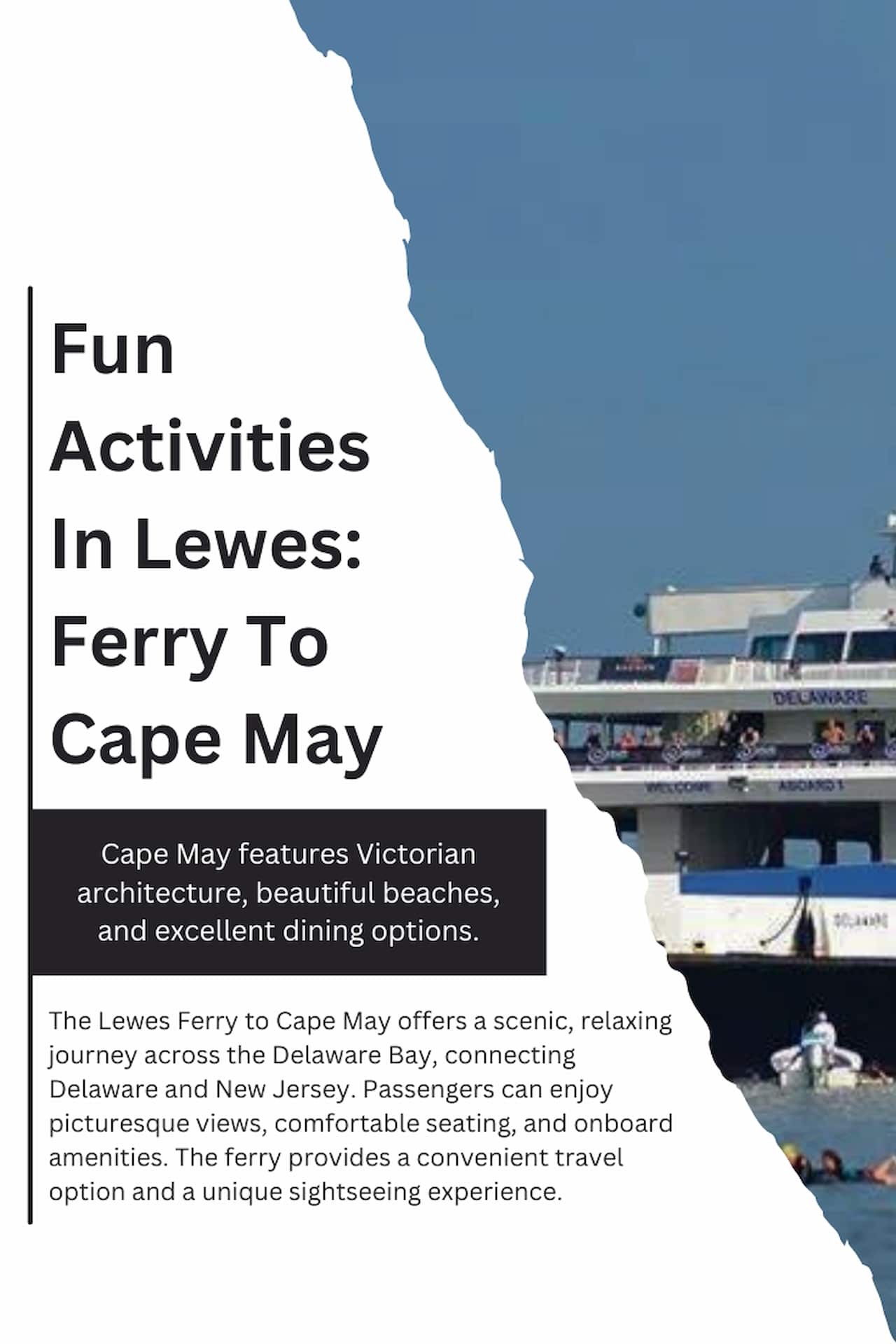 Fun Activities In Lewes Ferry To Cape May