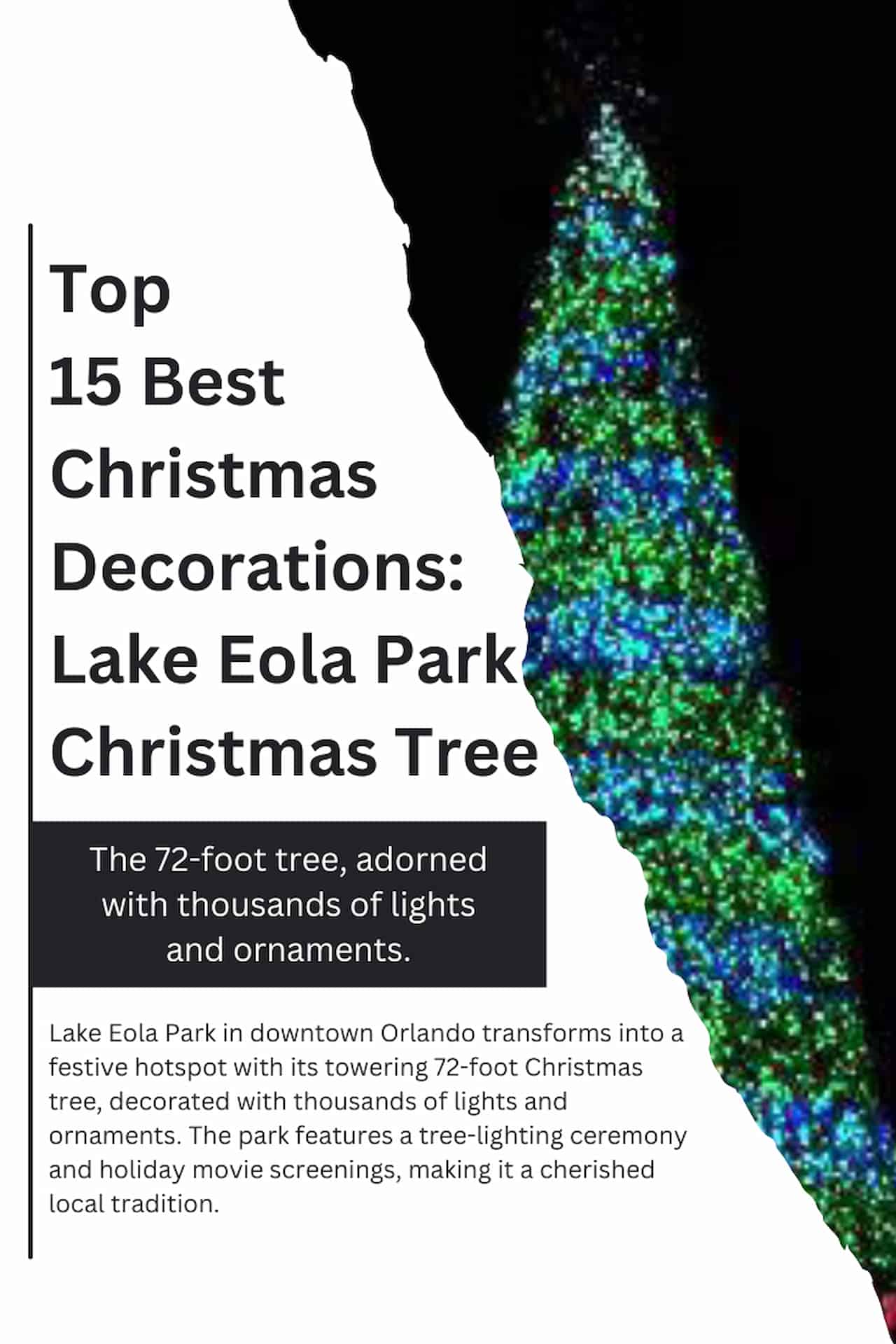Top 15 Best Christmas Decorations Lake Eola Park Christmas Tree
