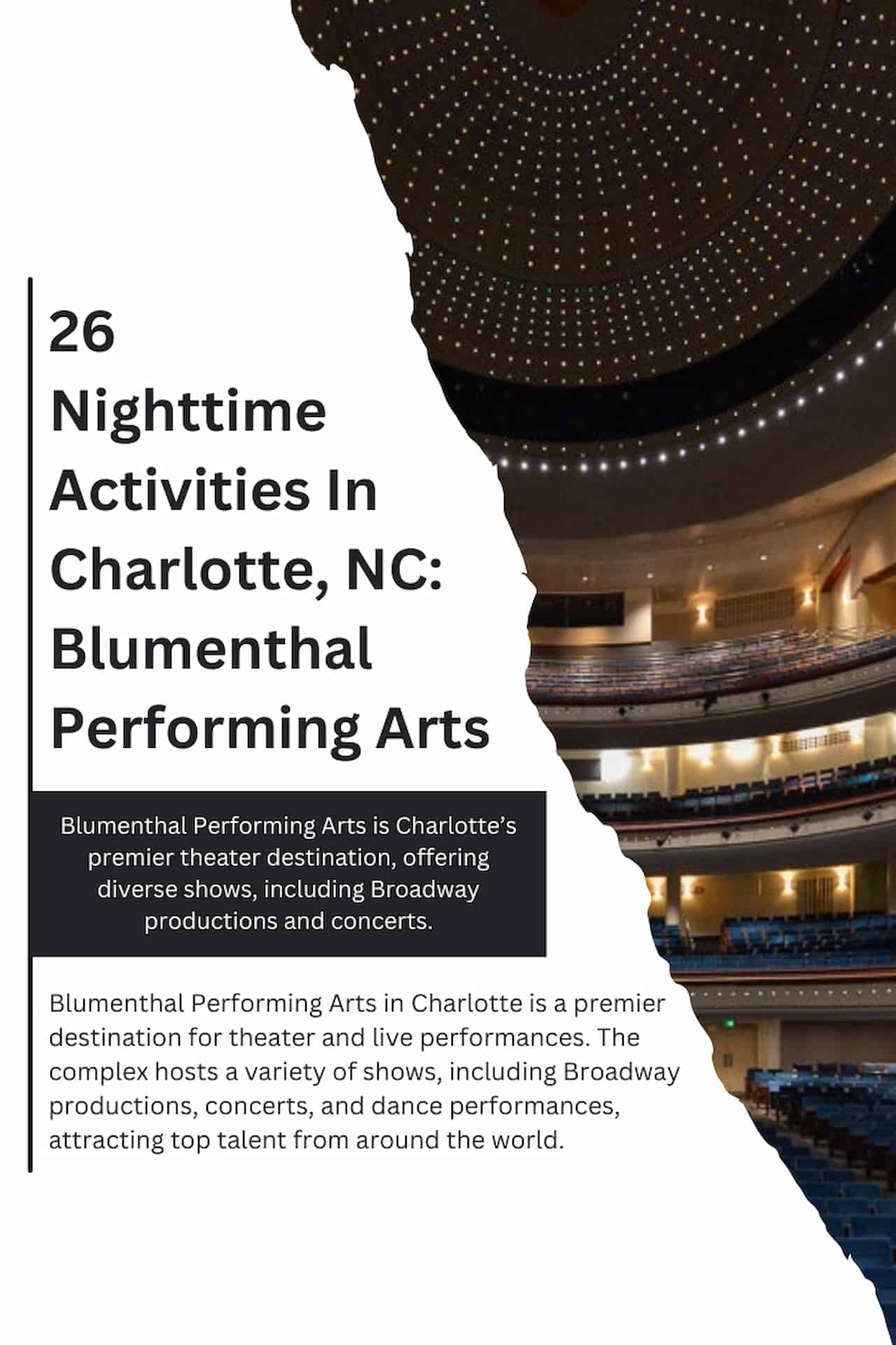26 Nighttime Activities In Charlotte NC Blumenthal Performing Arts