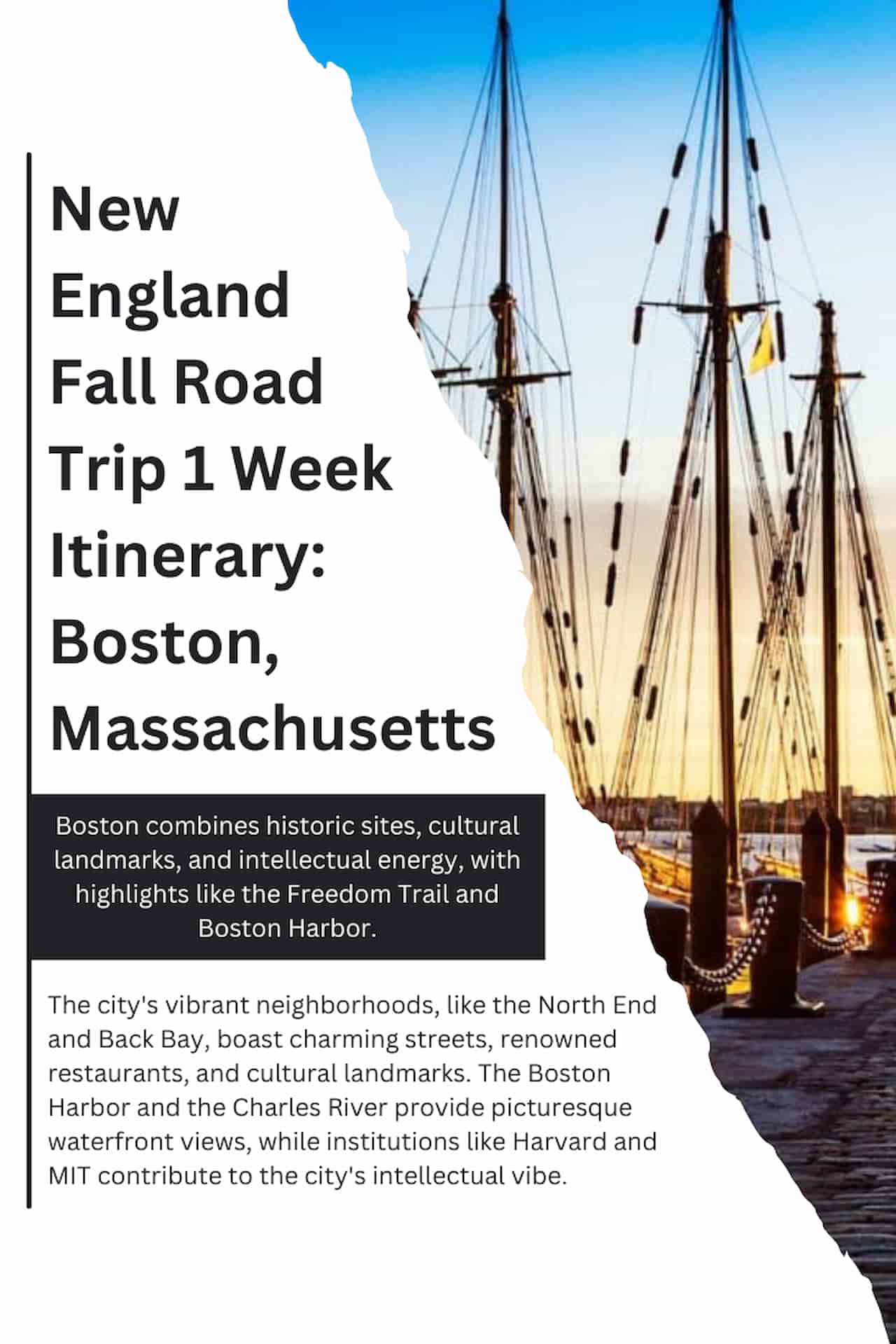 New England Fall Road Trip 1 Week Itinerary Boston Massachusetts