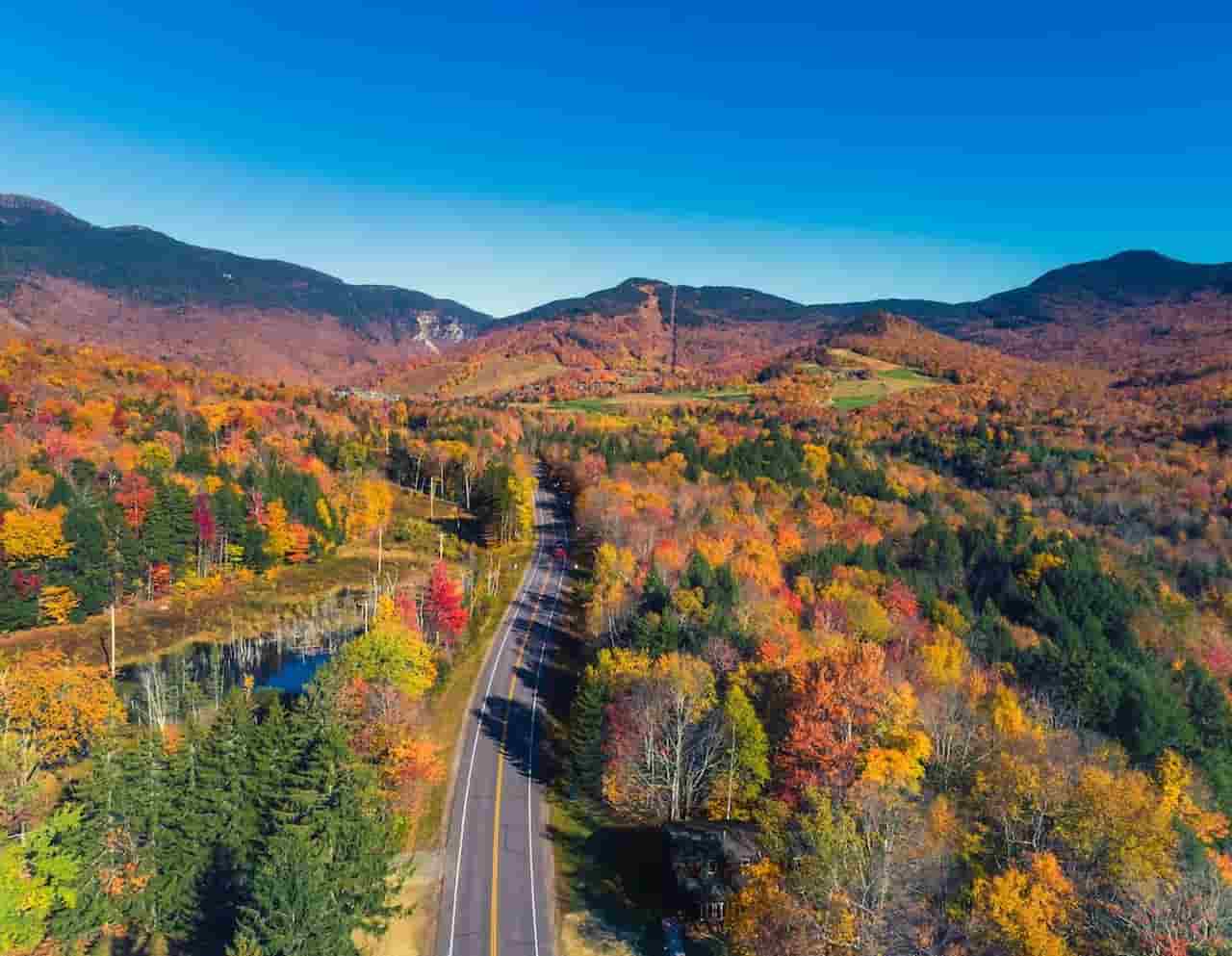 Scenic Drive On Route 100 Burlington VT