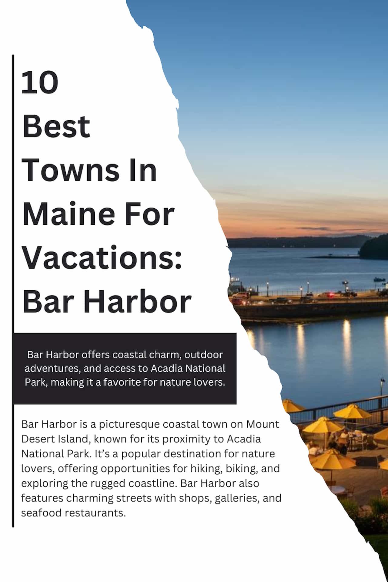 10 Best Towns In Maine For Vacations Bar Harbor