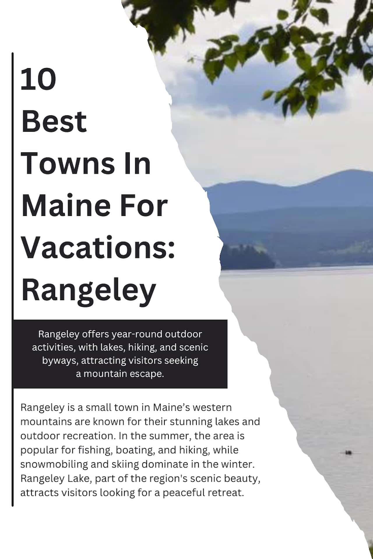 10 Best Towns In Maine For Vacations Rangeley