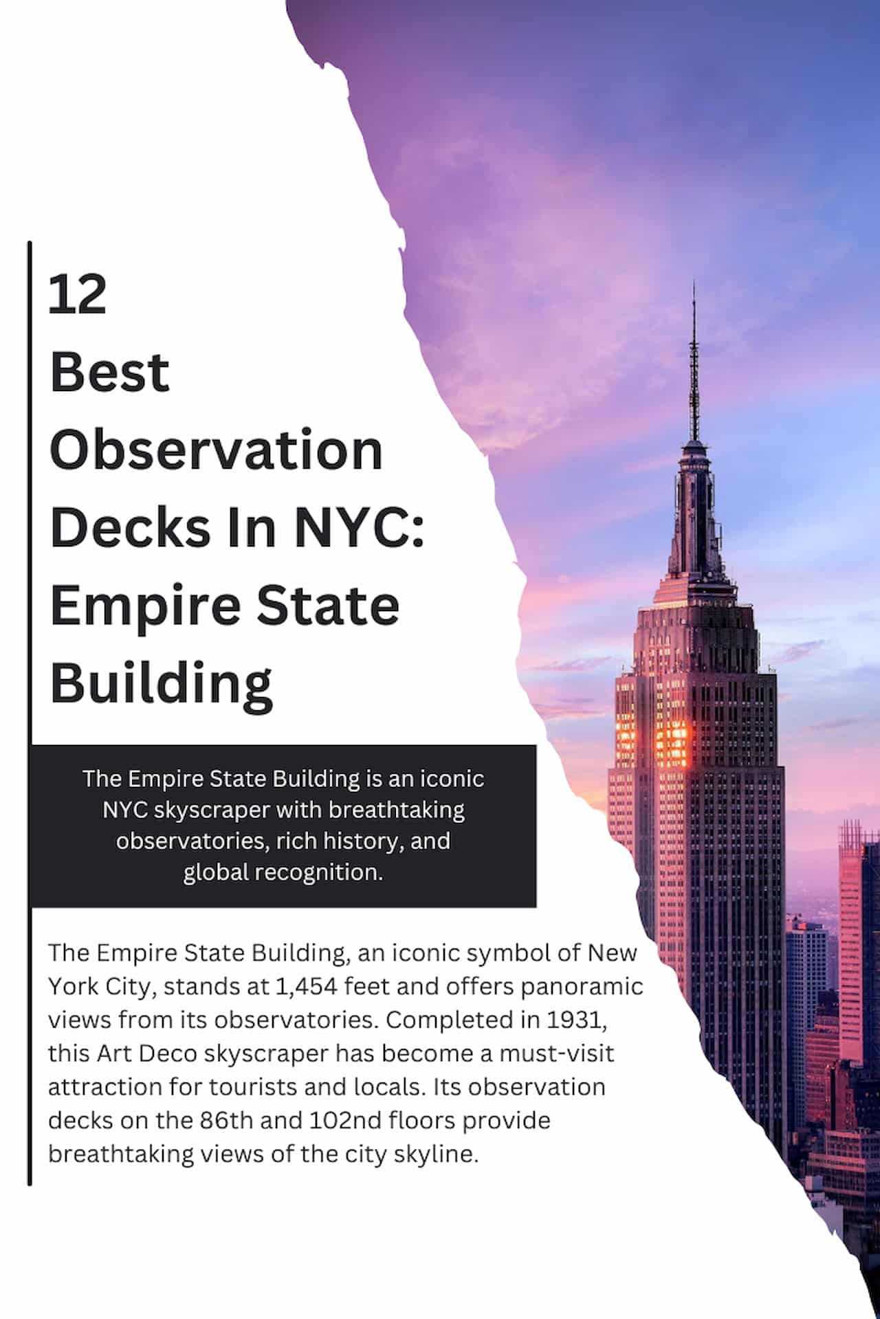 12 Best Observation Decks In NYC Empire State Building