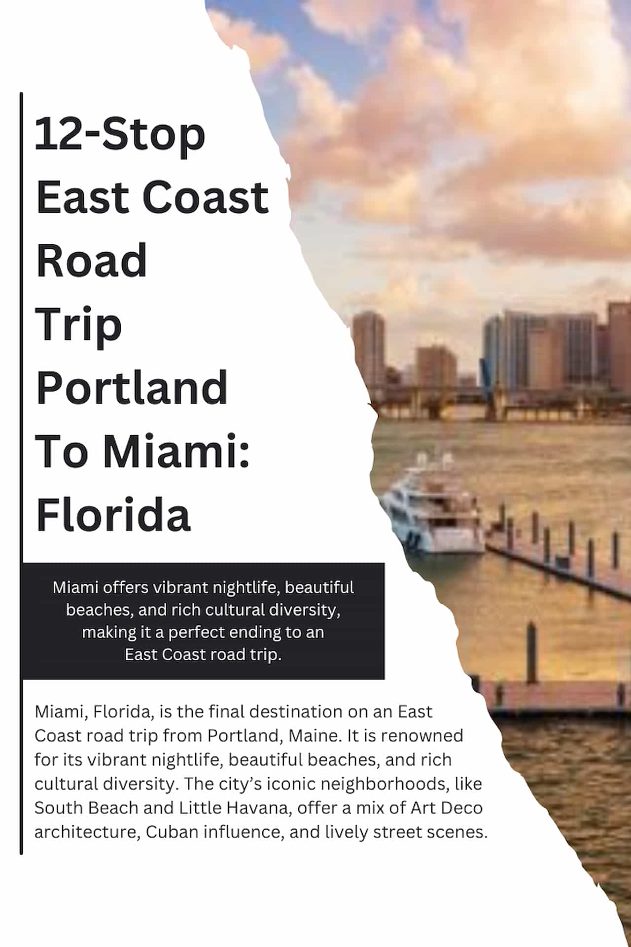 12 Stop East Coast Road Trip Portland To Miami Florida