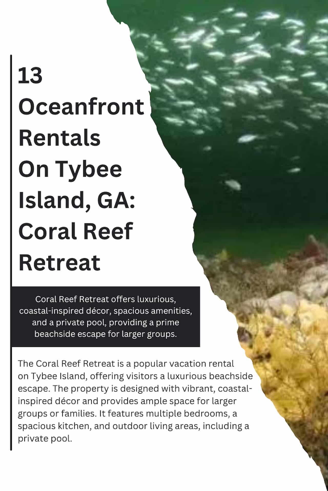 13 Oceanfront Rentals On Tybee Island GA Coral Reef Retreat