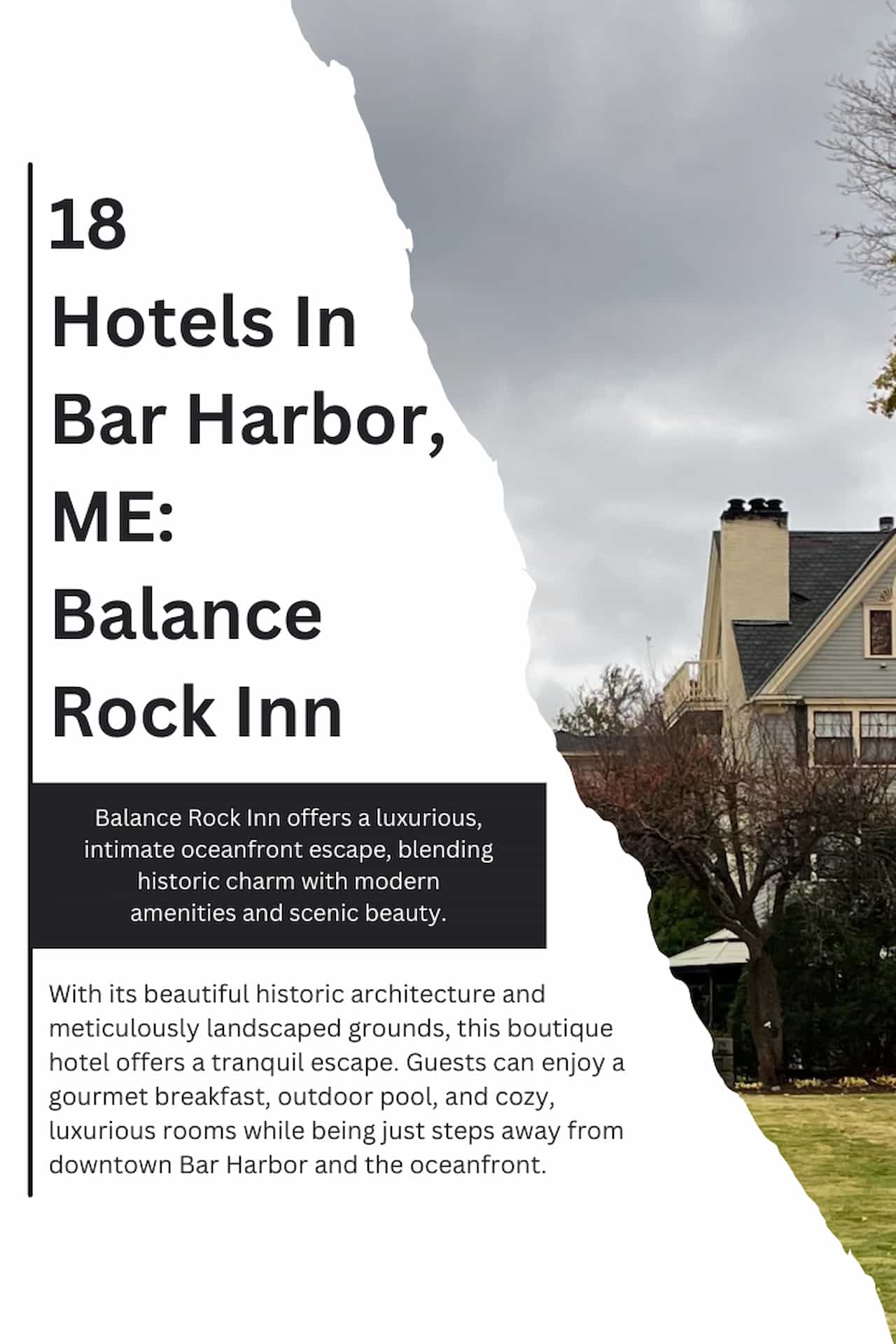 18 Hotels In Bar Harbor ME Balance Rock Inn