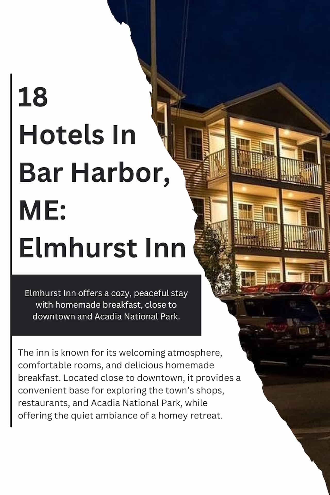 18 Hotels In Bar Harbor ME Elmhurst Inn