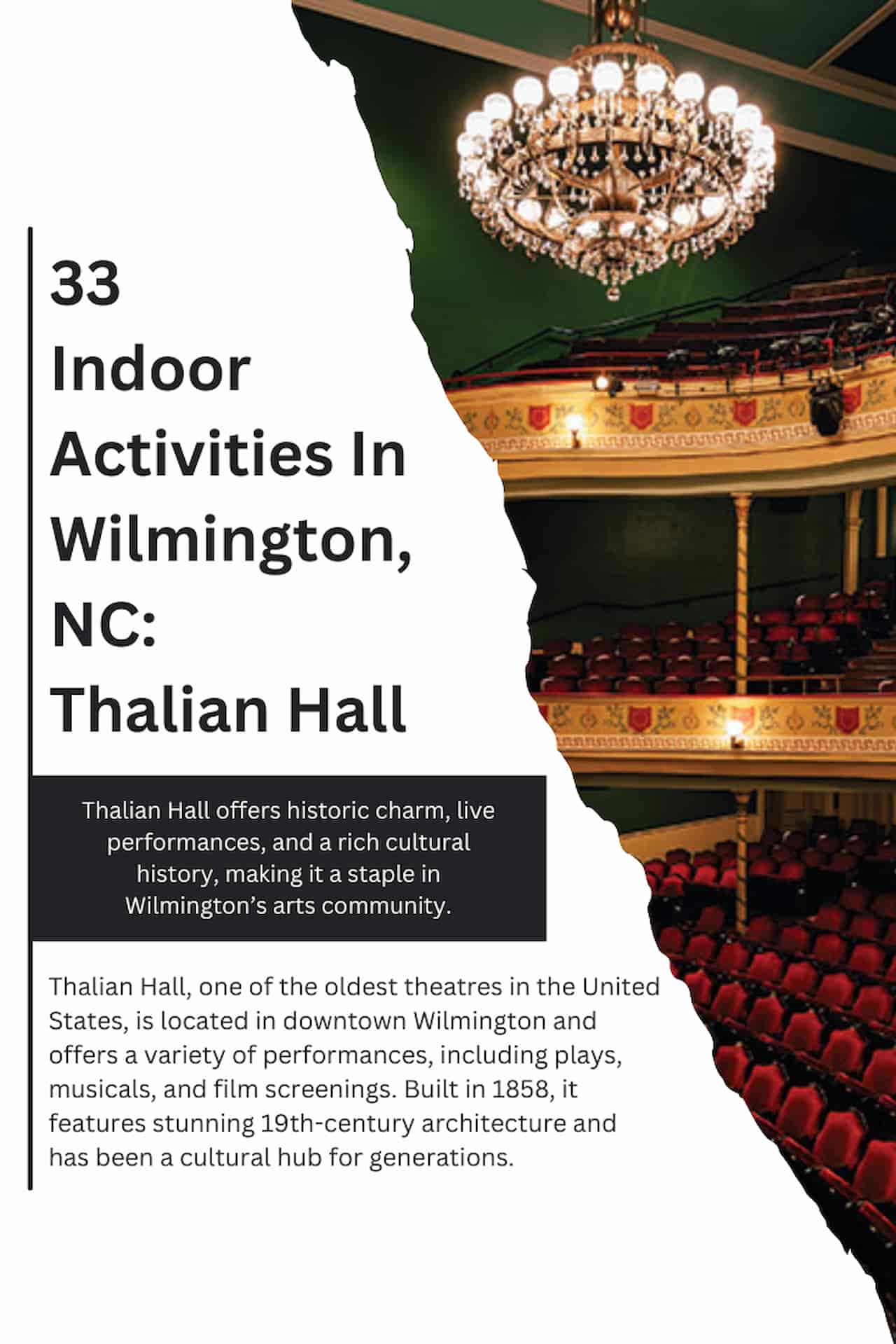 33 Indoor Activities In Wilmington NC Thalian Hall