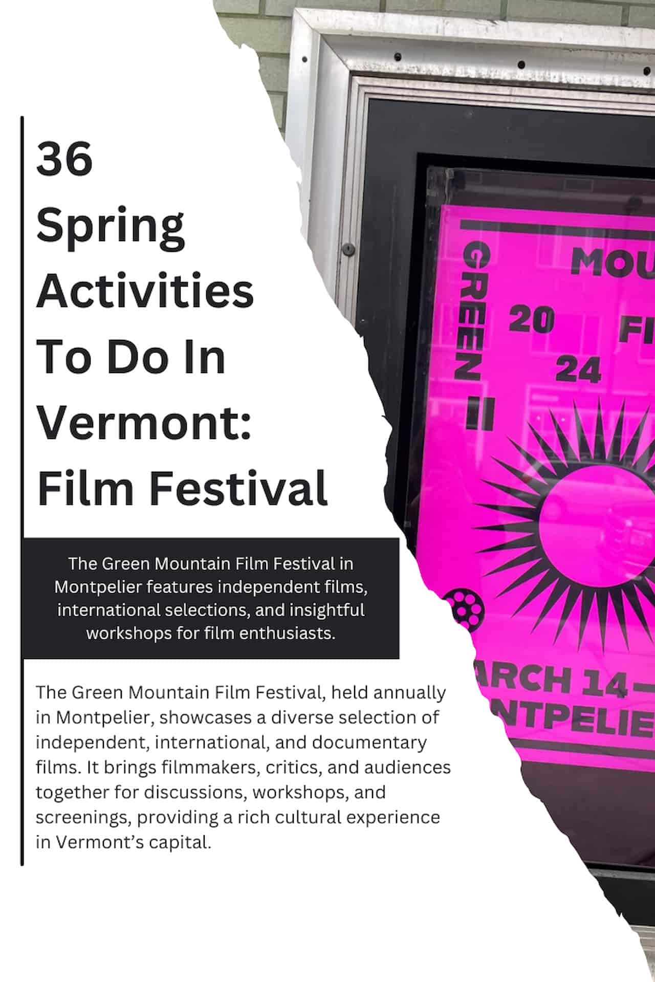 36 Spring Activities To Do In Vermont Film Festival