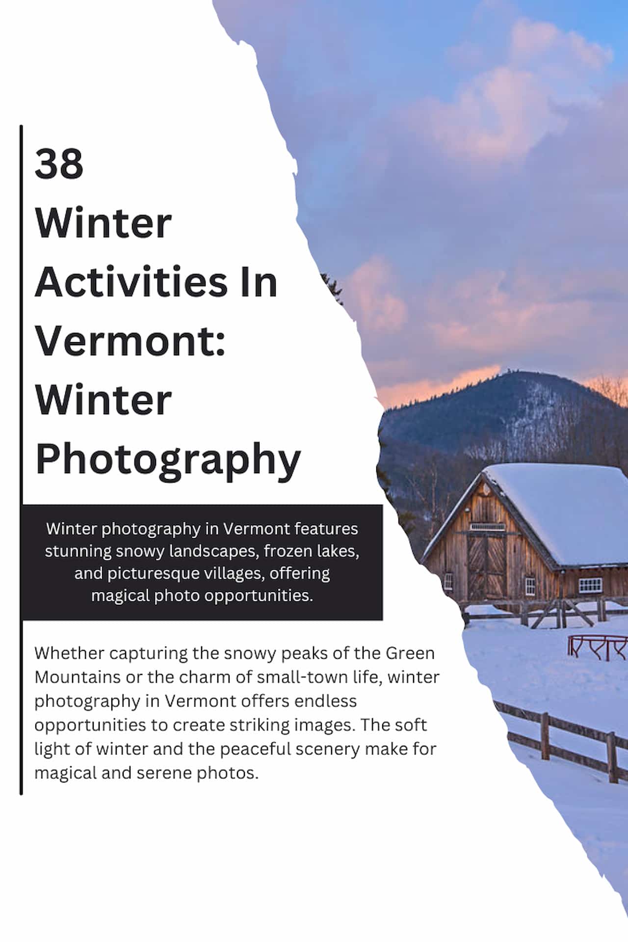 38 Winter Activities In Vermont Winter Photography
