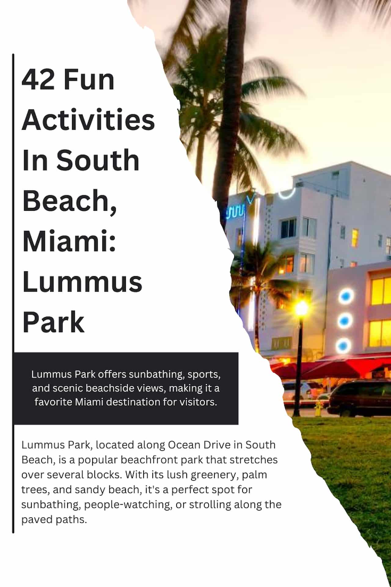 42 Fun Activities In South Beach Miami Lummus Park