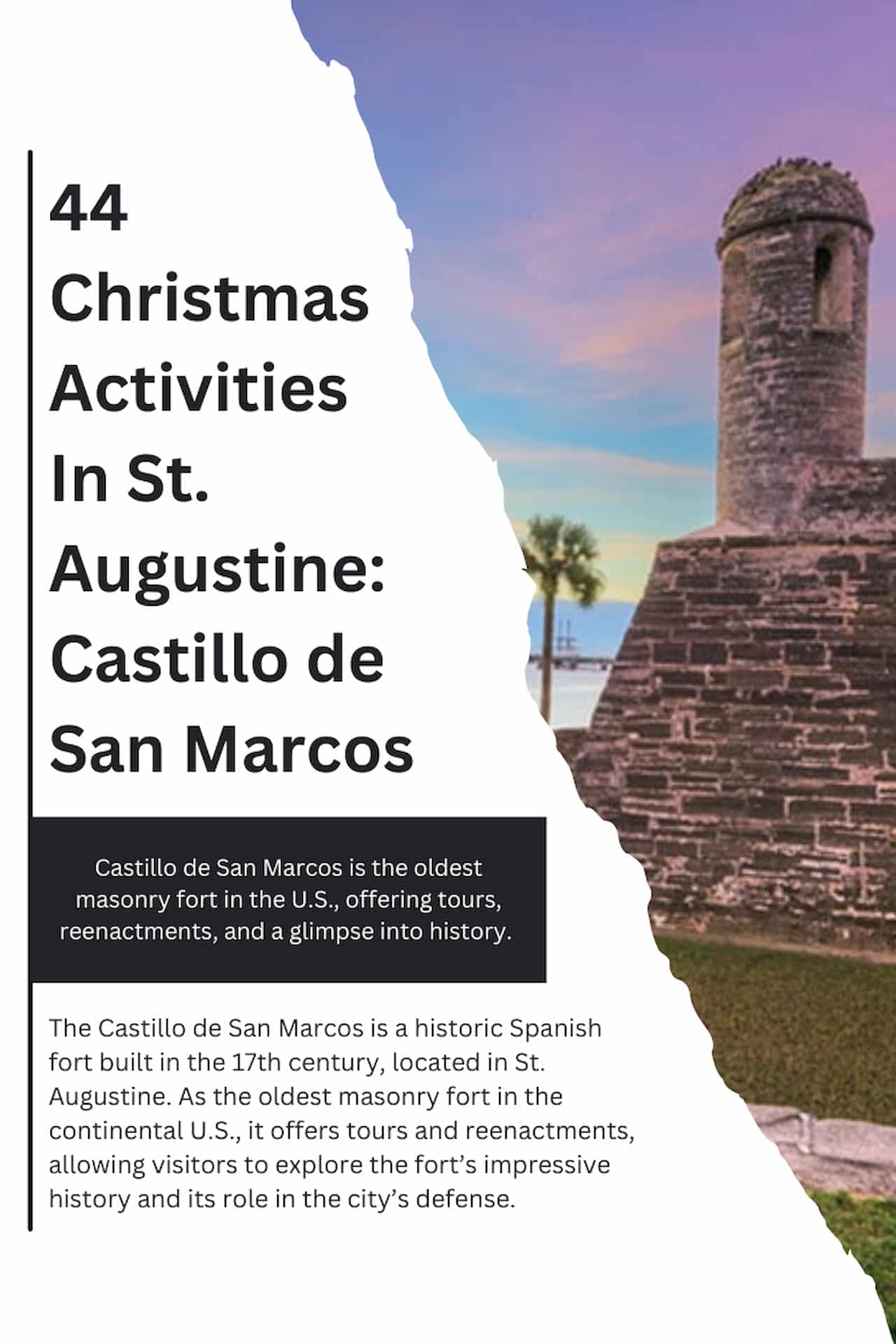 44 Christmas Activities In St. Augustine Castillo de San Marcos