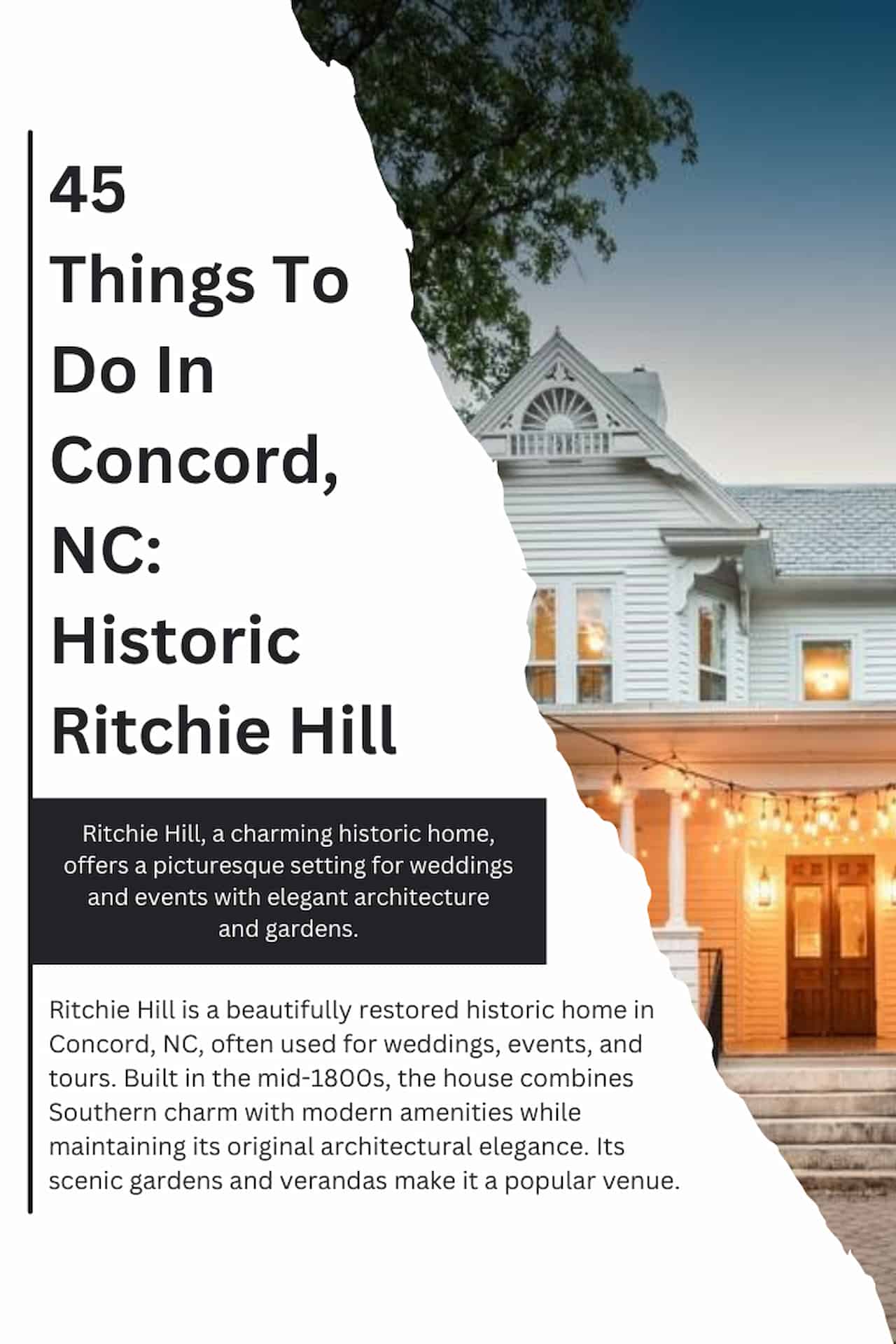 45 Things To Do In Concord NC Historic Ritchie Hill