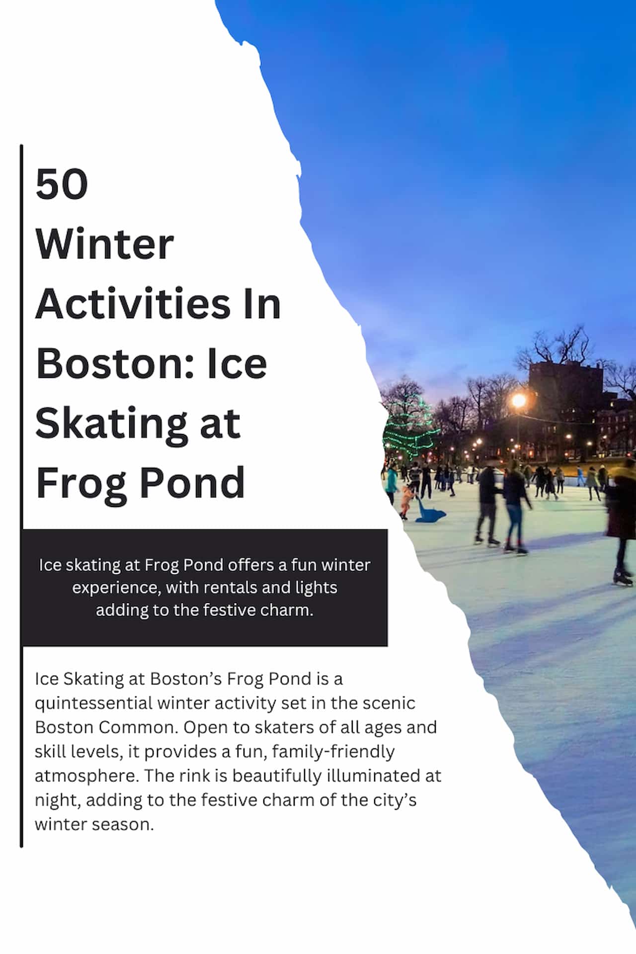 50 Winter Activities In Boston Ice Skating At Frog Pond