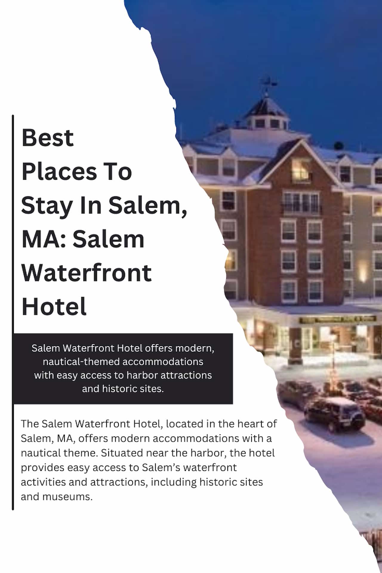 Best Places To Stay In Salem MA Salem Waterfront Hotel