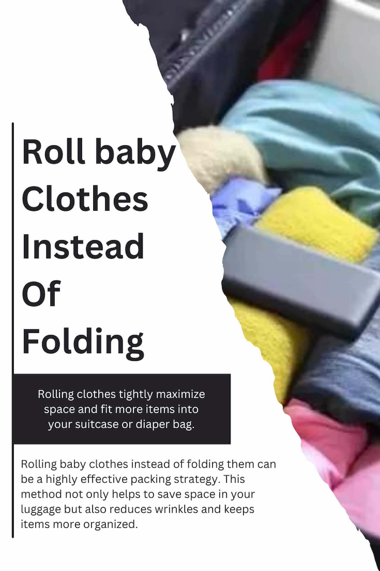 Roll baby clothes instead of folding