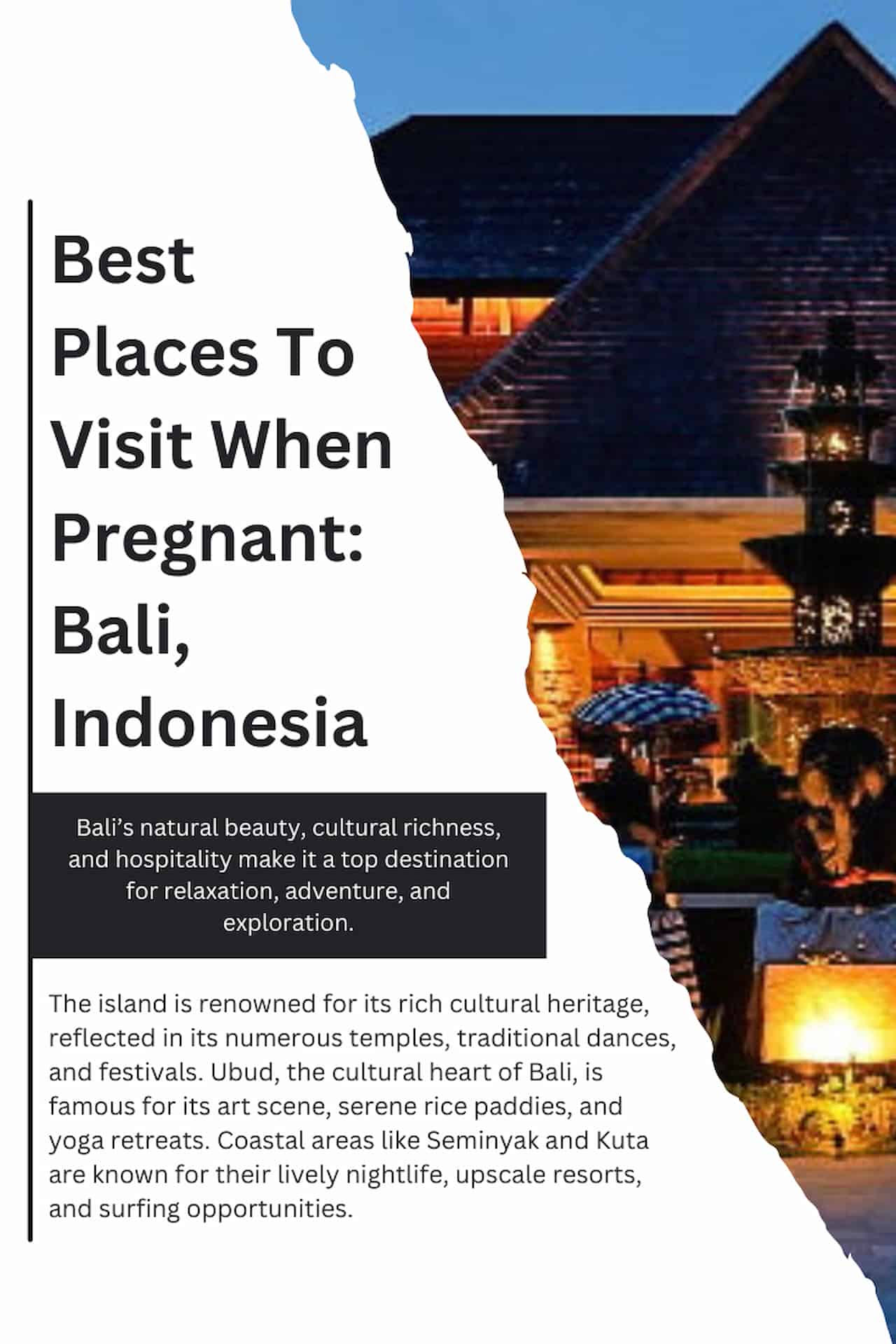 Best Places To Visit When Pregnant Bali Indonesia
