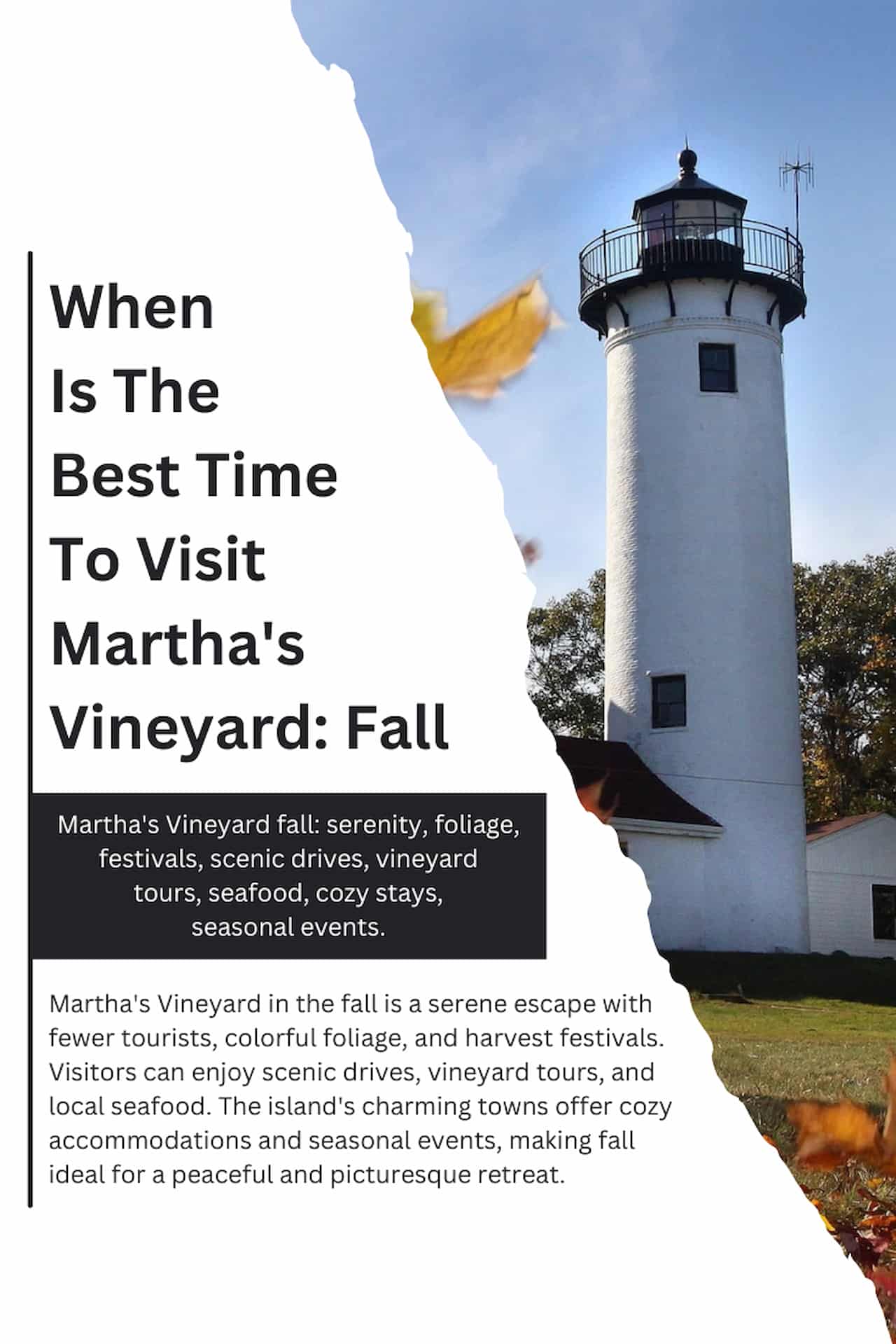 When Is The Best Time To Visit Marthas Vineyard Fall