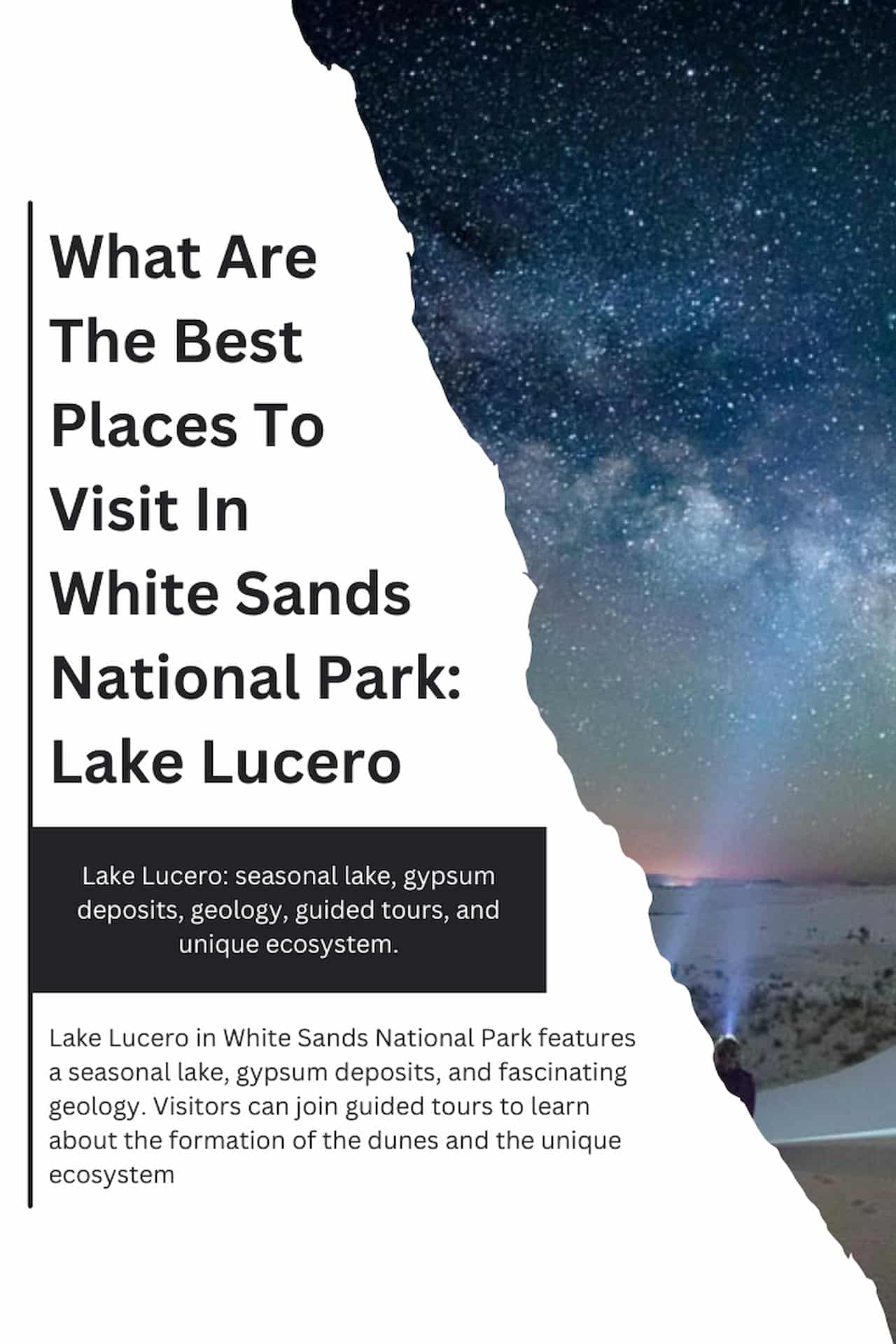 What Are The Best Places To Visit In White Sands National Park Lake Lucero