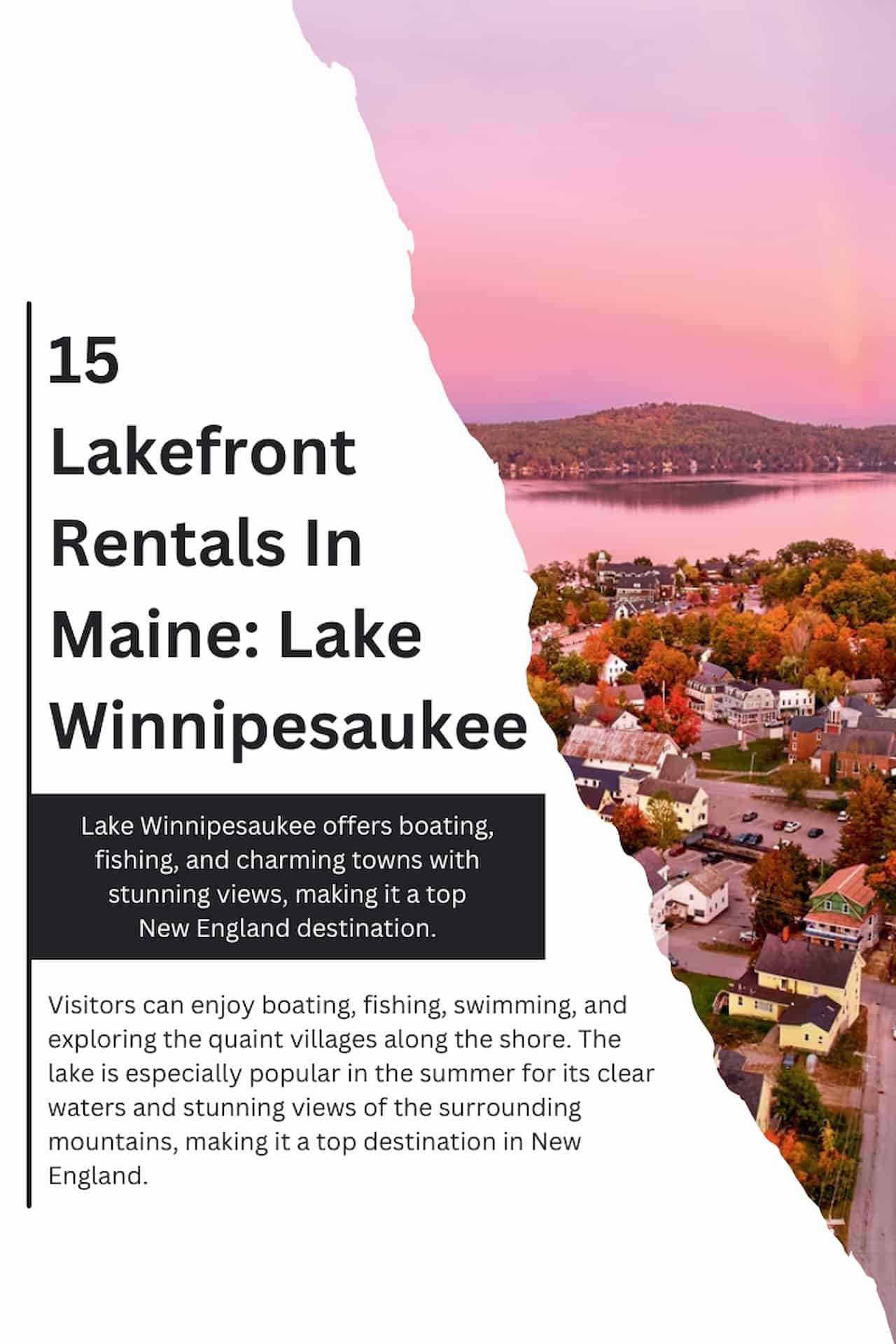 15 Lakefront Rentals In Maine Lake Winnipesaukee