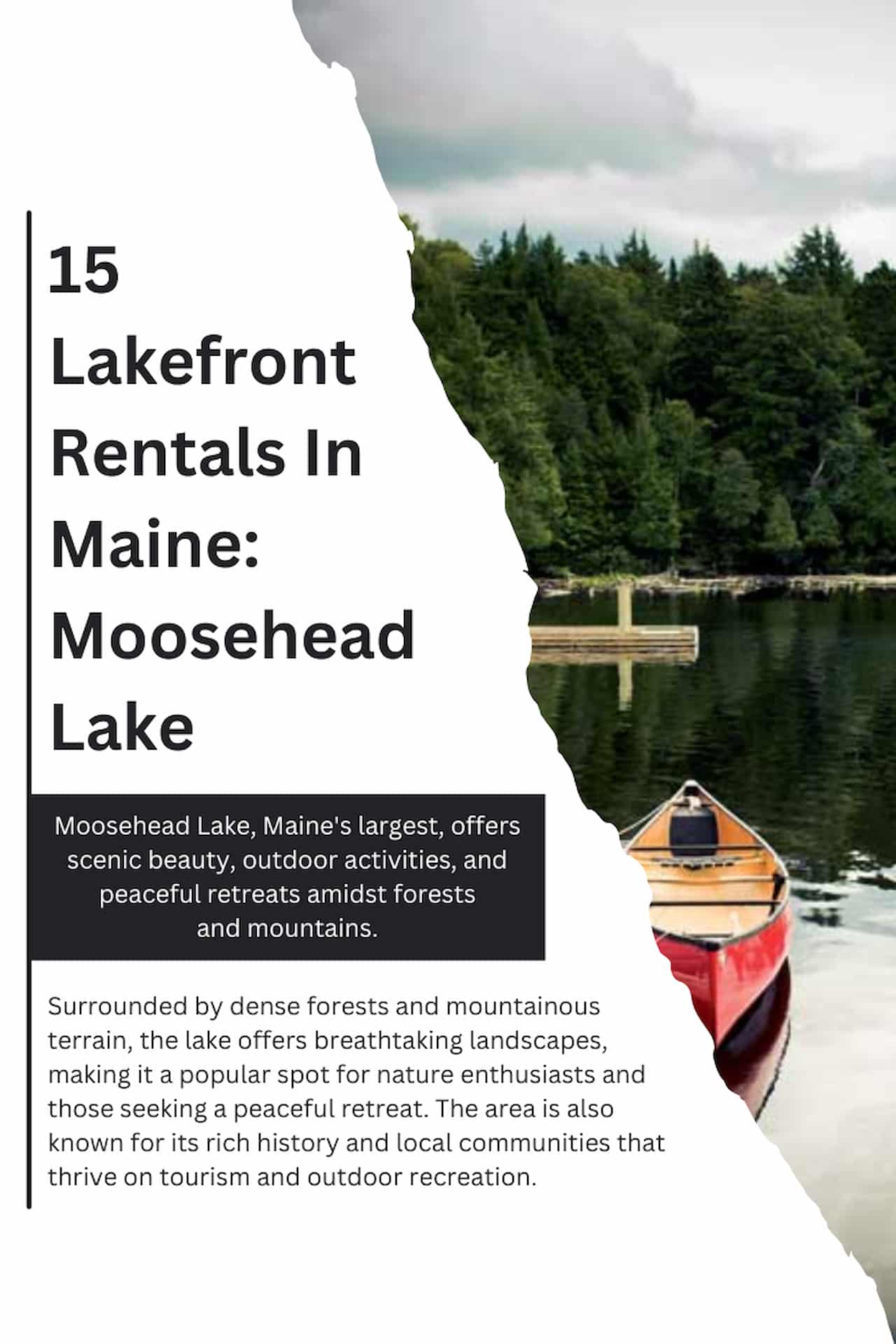15 Lakefront Rentals In Maine Moosehead Lake