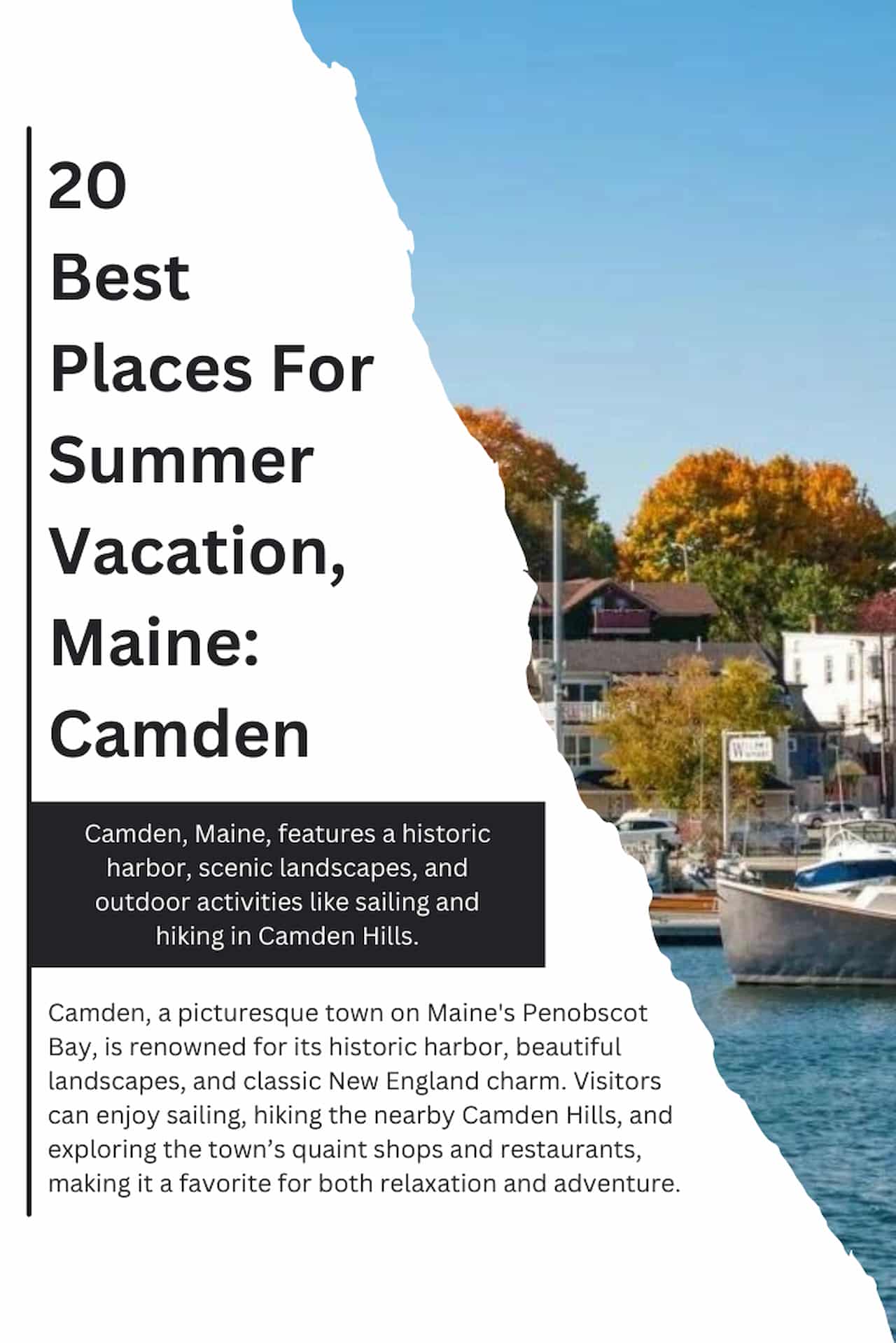 20 Best Places For Summer Vacation Maine Camden