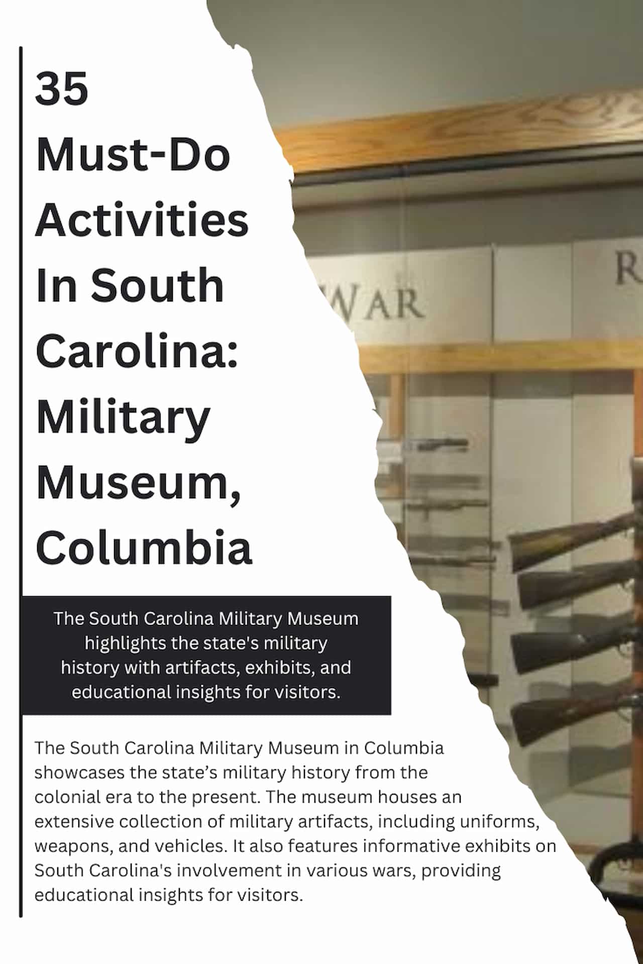 35 Must Do Activities In South Carolina Military Museum Columbia